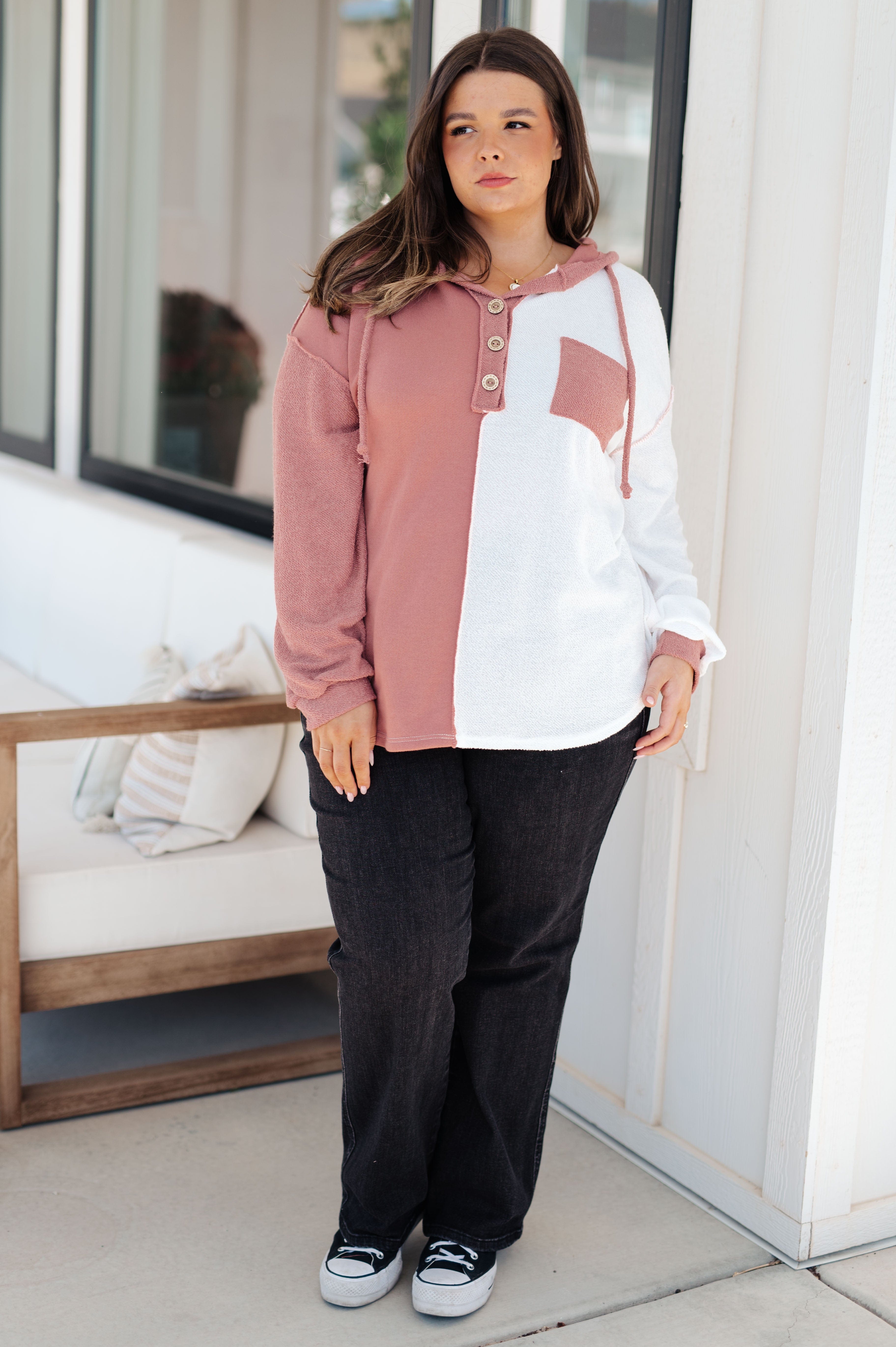 Best On The Block Color Block Hoodie-Womens-Stay Foxy Boutique, Florissant, Missouri