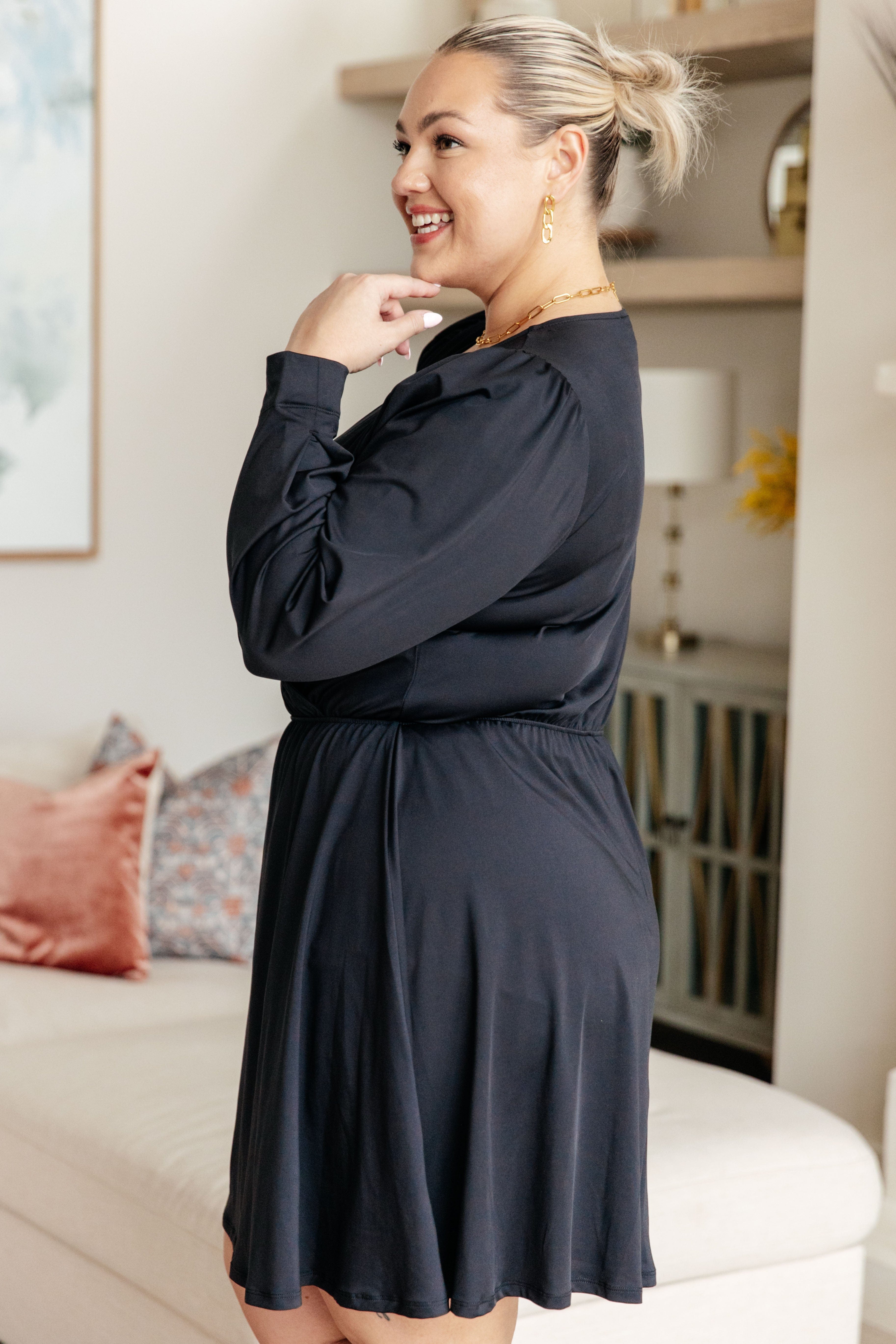 Black Elegance Skort Dress-Dresses-Stay Foxy Boutique, Florissant, Missouri