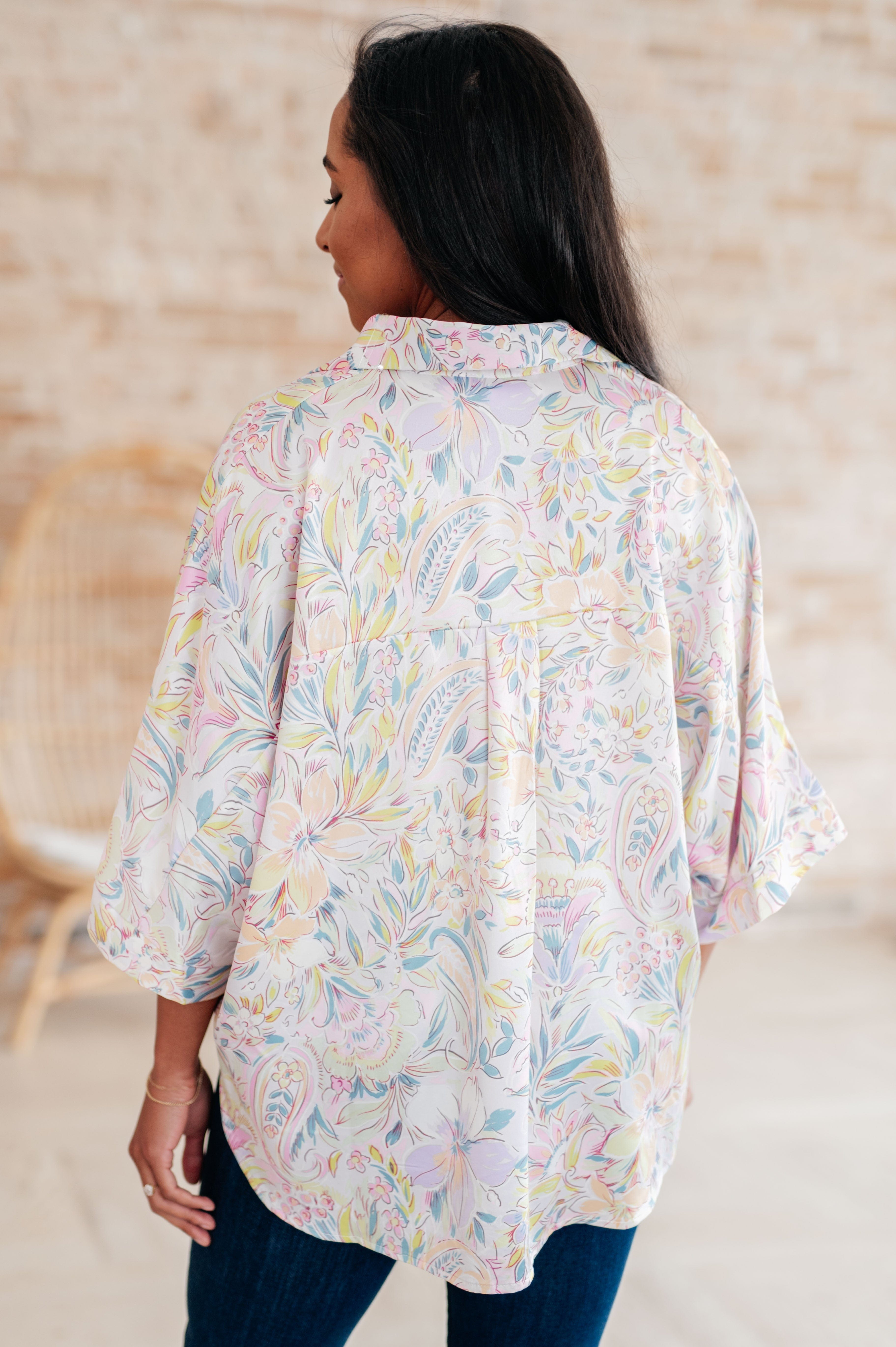 Blissful Botanicals Blouse-Tops-Stay Foxy Boutique, Florissant, Missouri