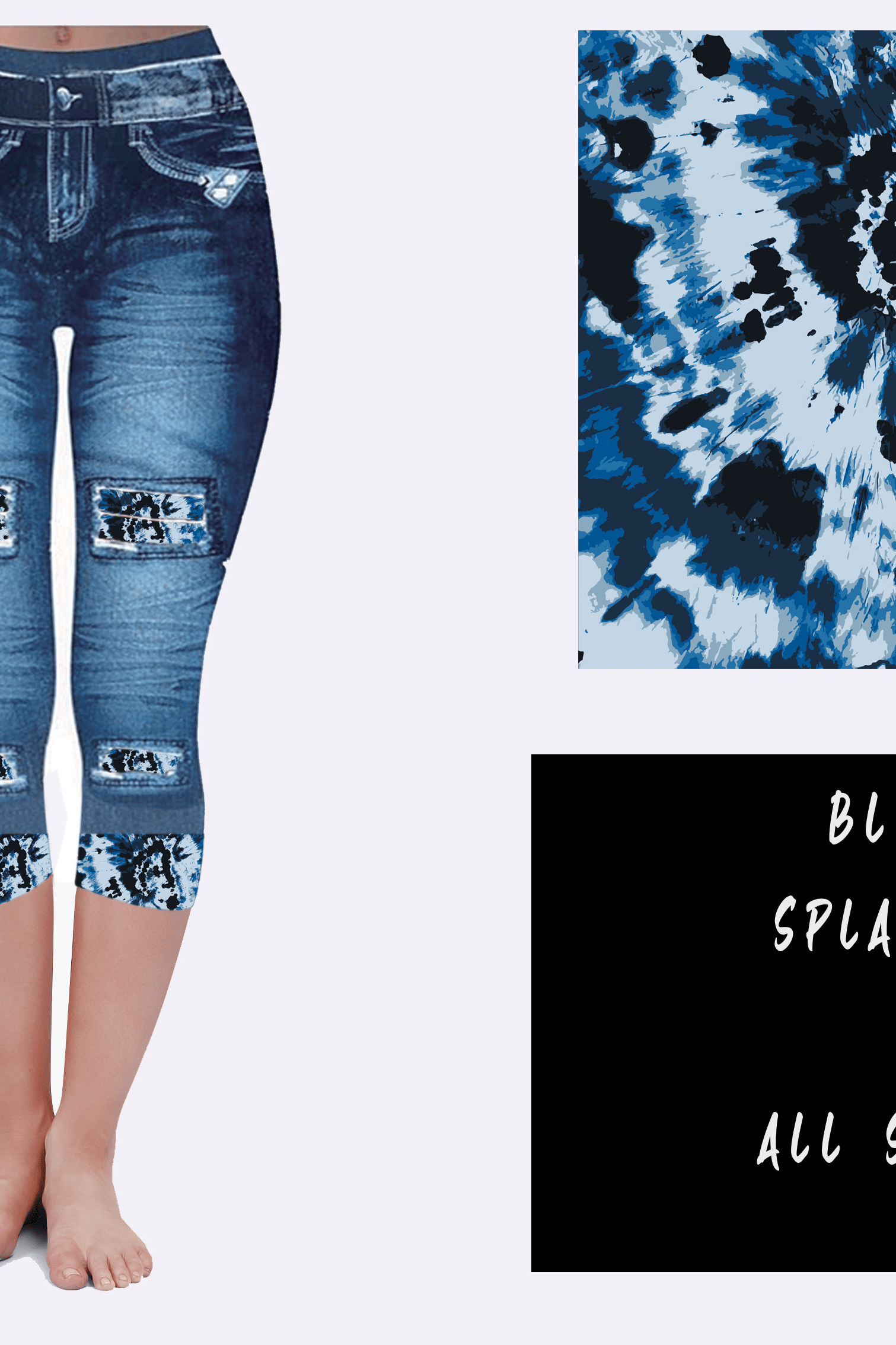 LEGGING JEAN RUN-BLUE SPLATTER (ACTIVE BACK POCKETS)-Stay Foxy Boutique, Florissant, Missouri