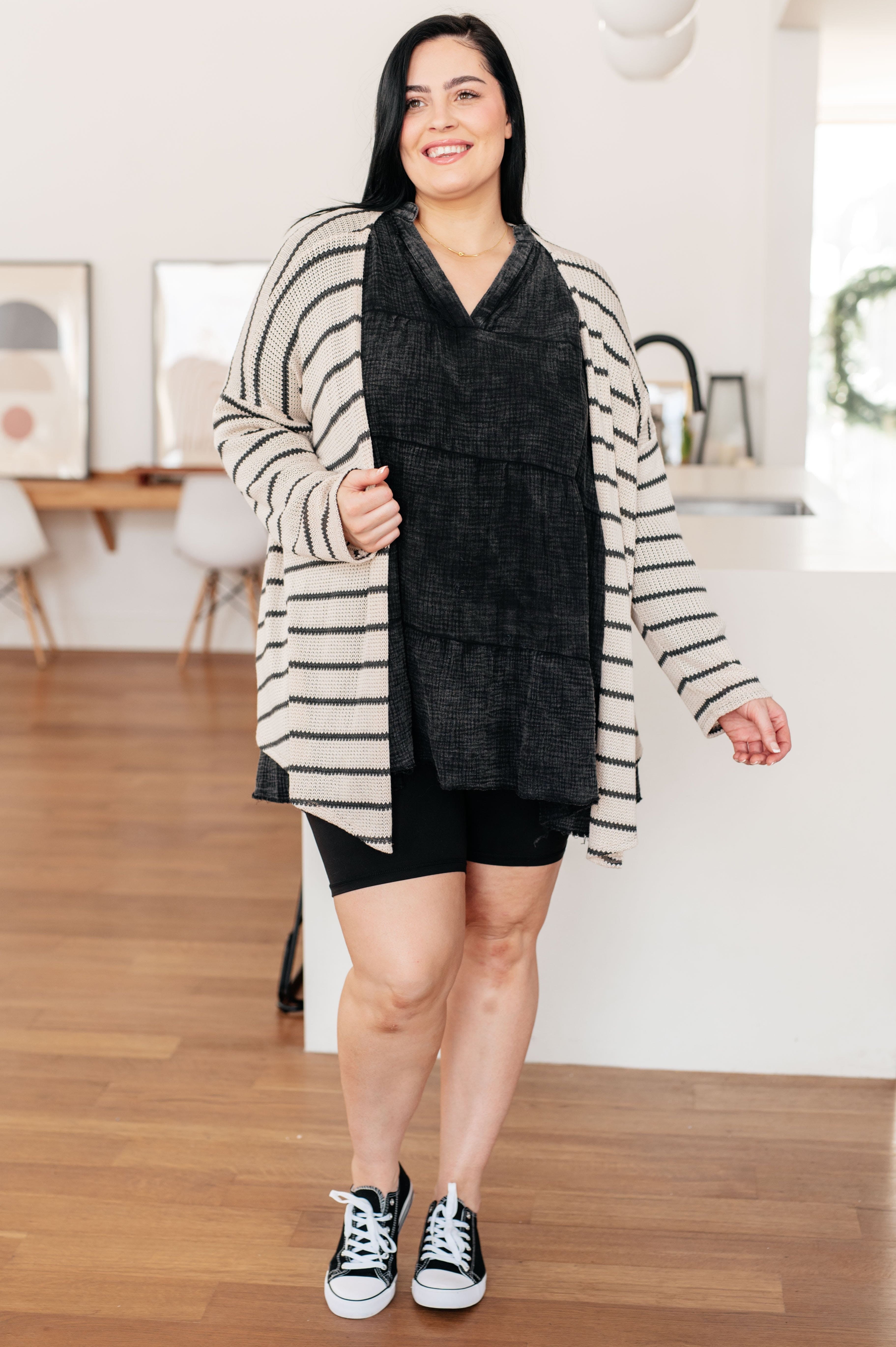 Weekend Adventure Striped Longline Cardigan-Womens-Stay Foxy Boutique, Florissant, Missouri