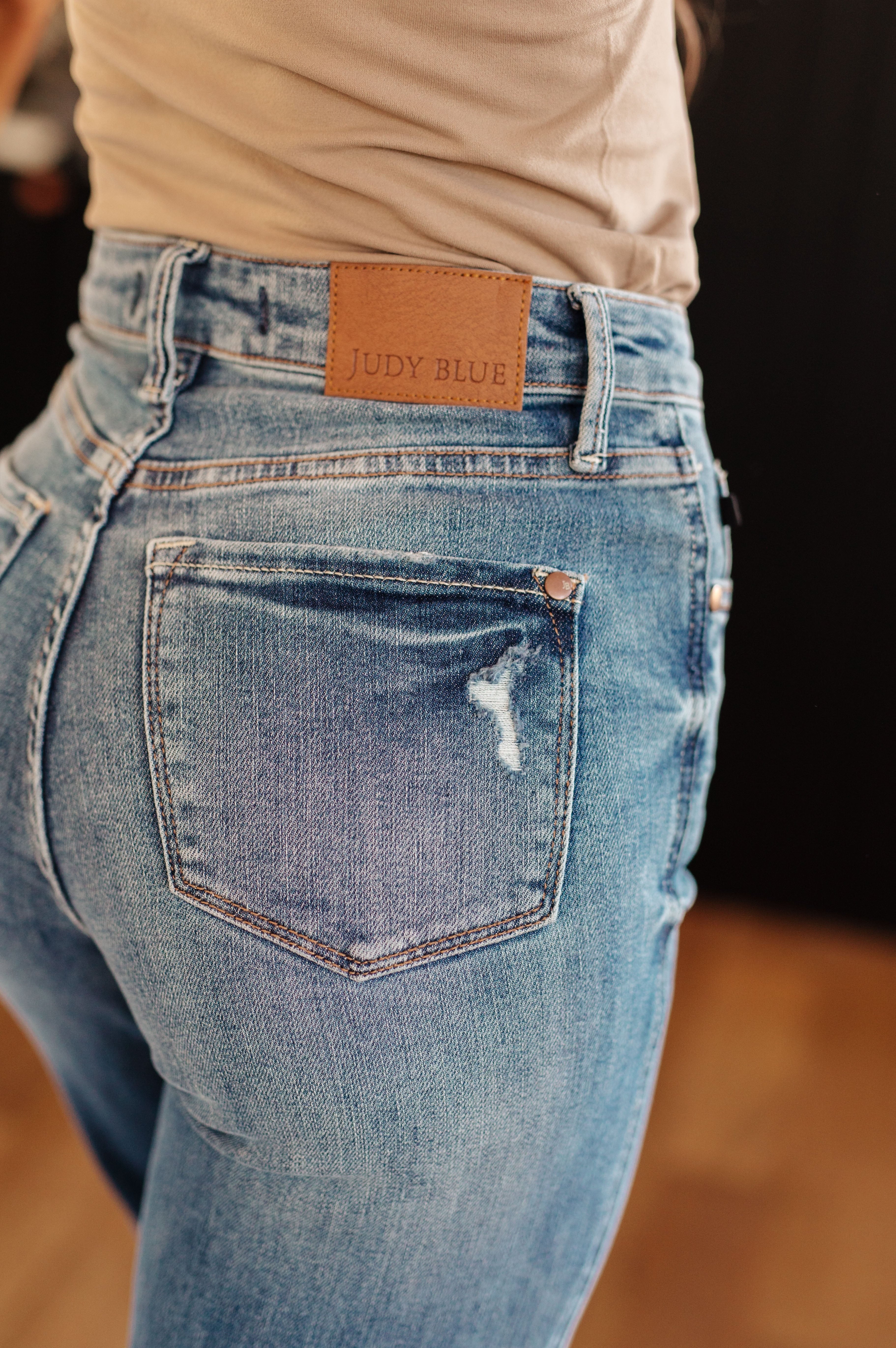 Bree High Rise Control Top Distressed Straight Jeans-Womens-Stay Foxy Boutique, Florissant, Missouri