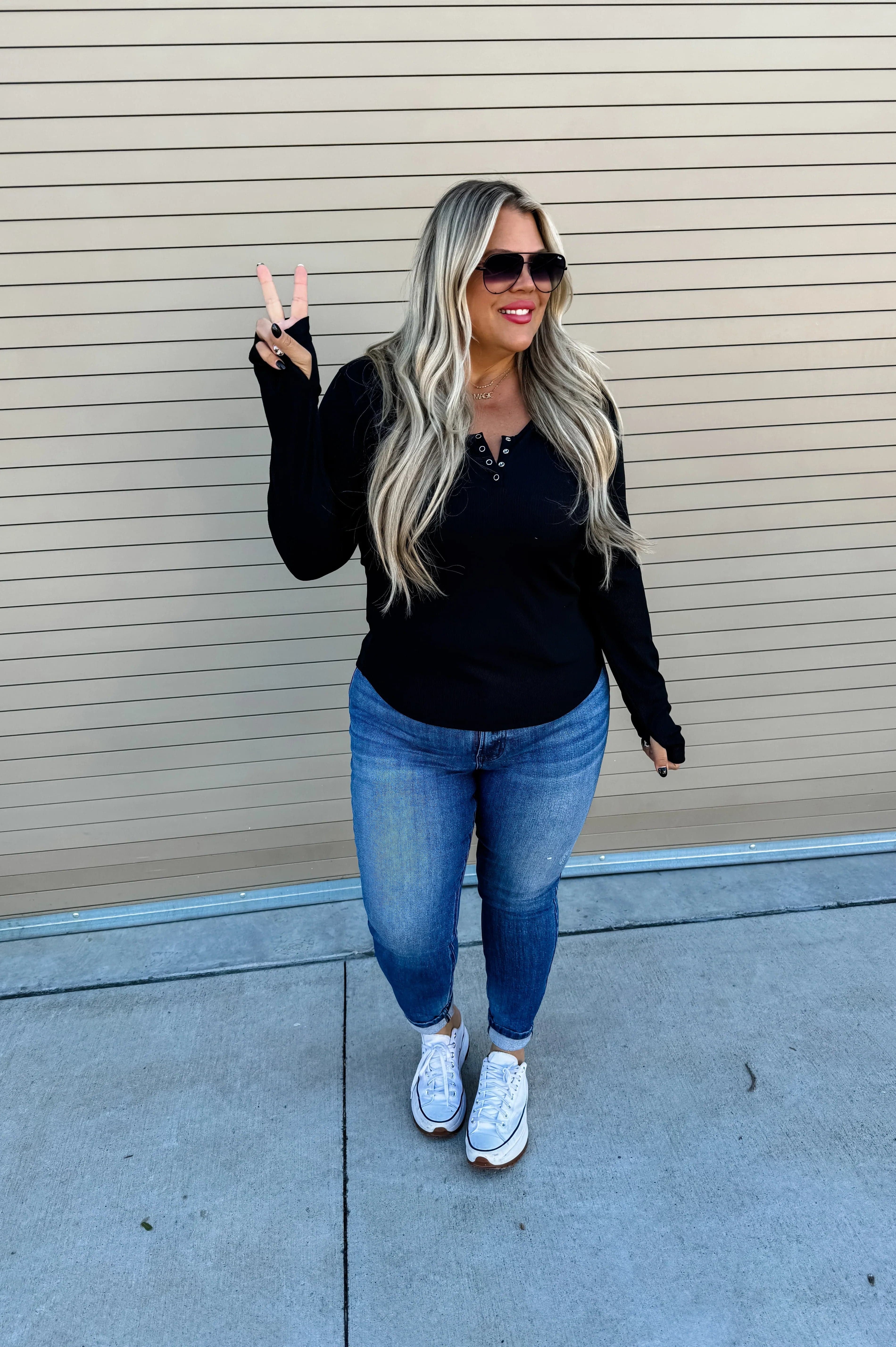 PREORDER: Brooklyn Snap Henley in Five Colors-Womens-Stay Foxy Boutique, Florissant, Missouri