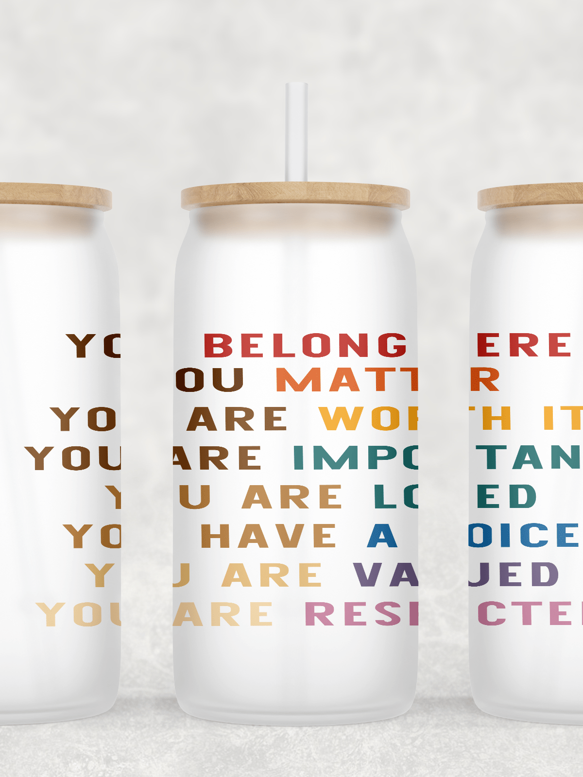 YOU Glass Cup with clear straw and bamboo lid-Stay Foxy Boutique, Florissant, Missouri