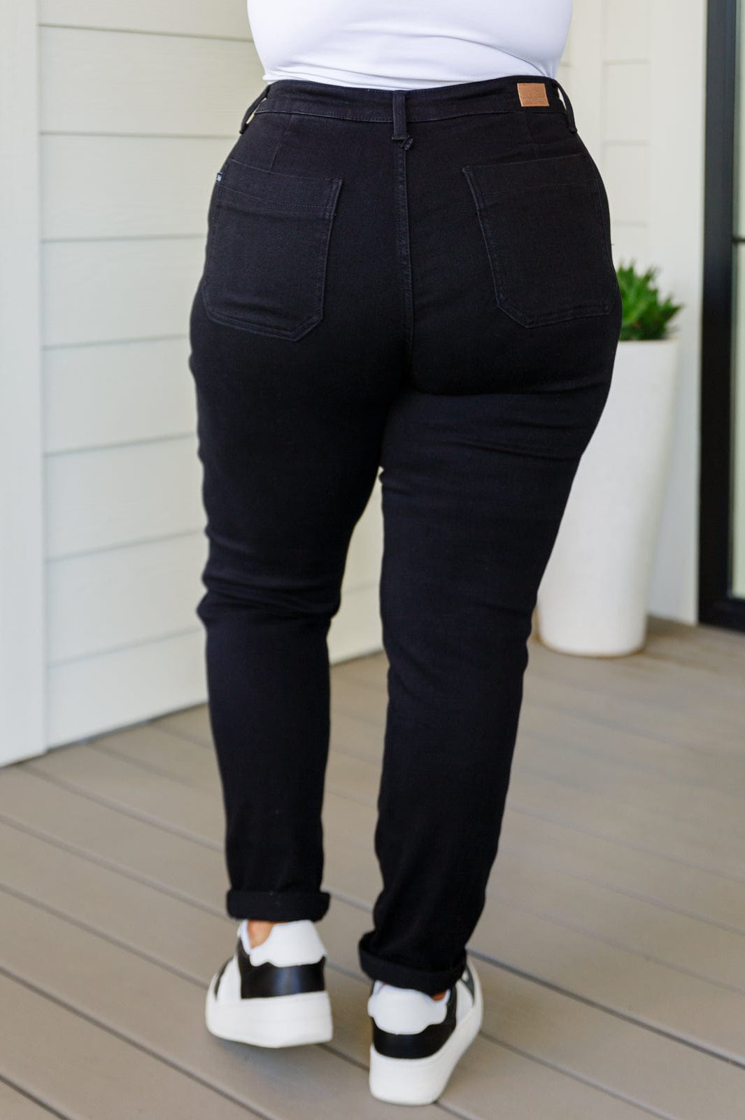 Carmen Double Cuff Joggers in Black-Athleisure-Stay Foxy Boutique, Florissant, Missouri