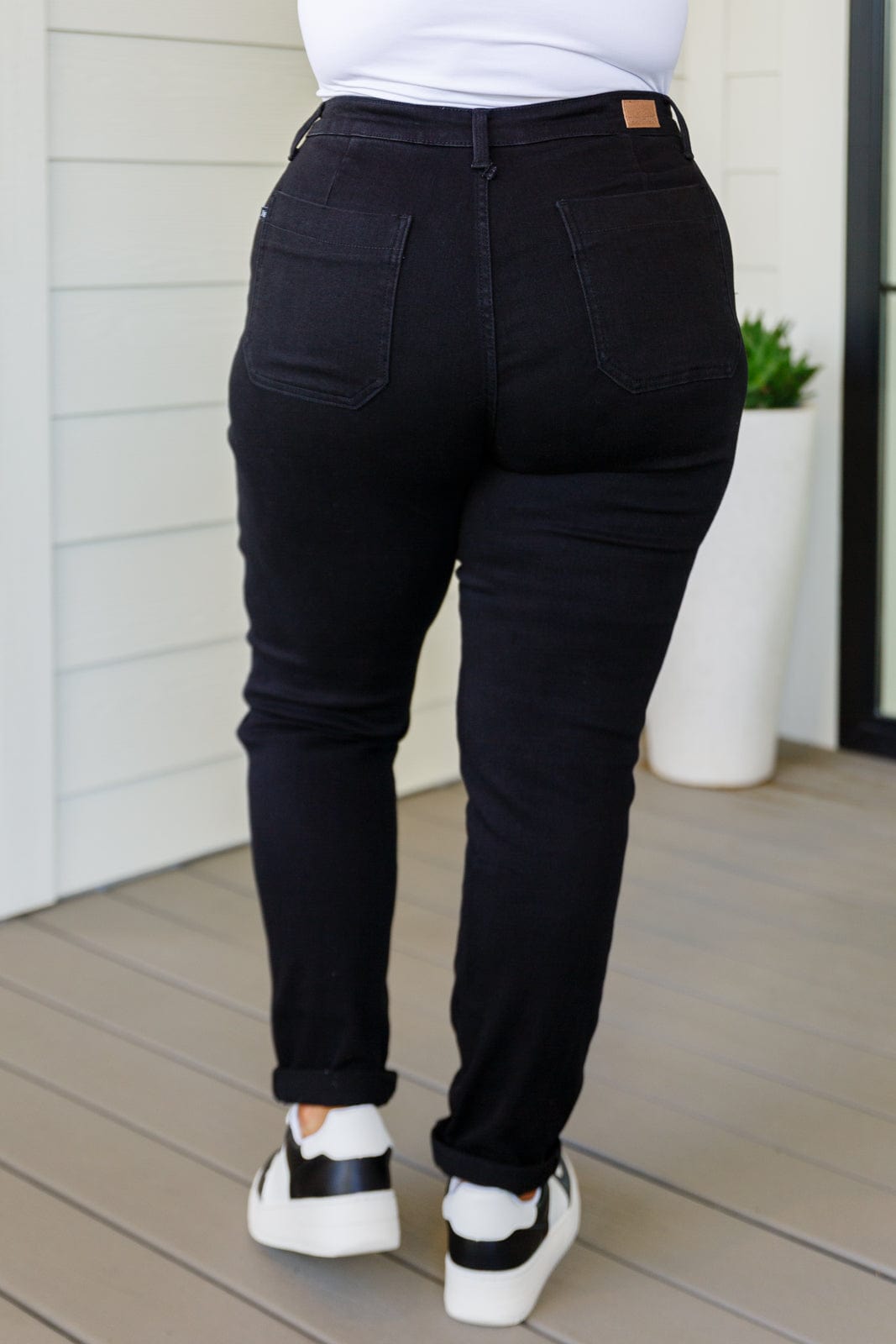 Carmen Double Cuff Joggers in Black-Athleisure-Stay Foxy Boutique, Florissant, Missouri