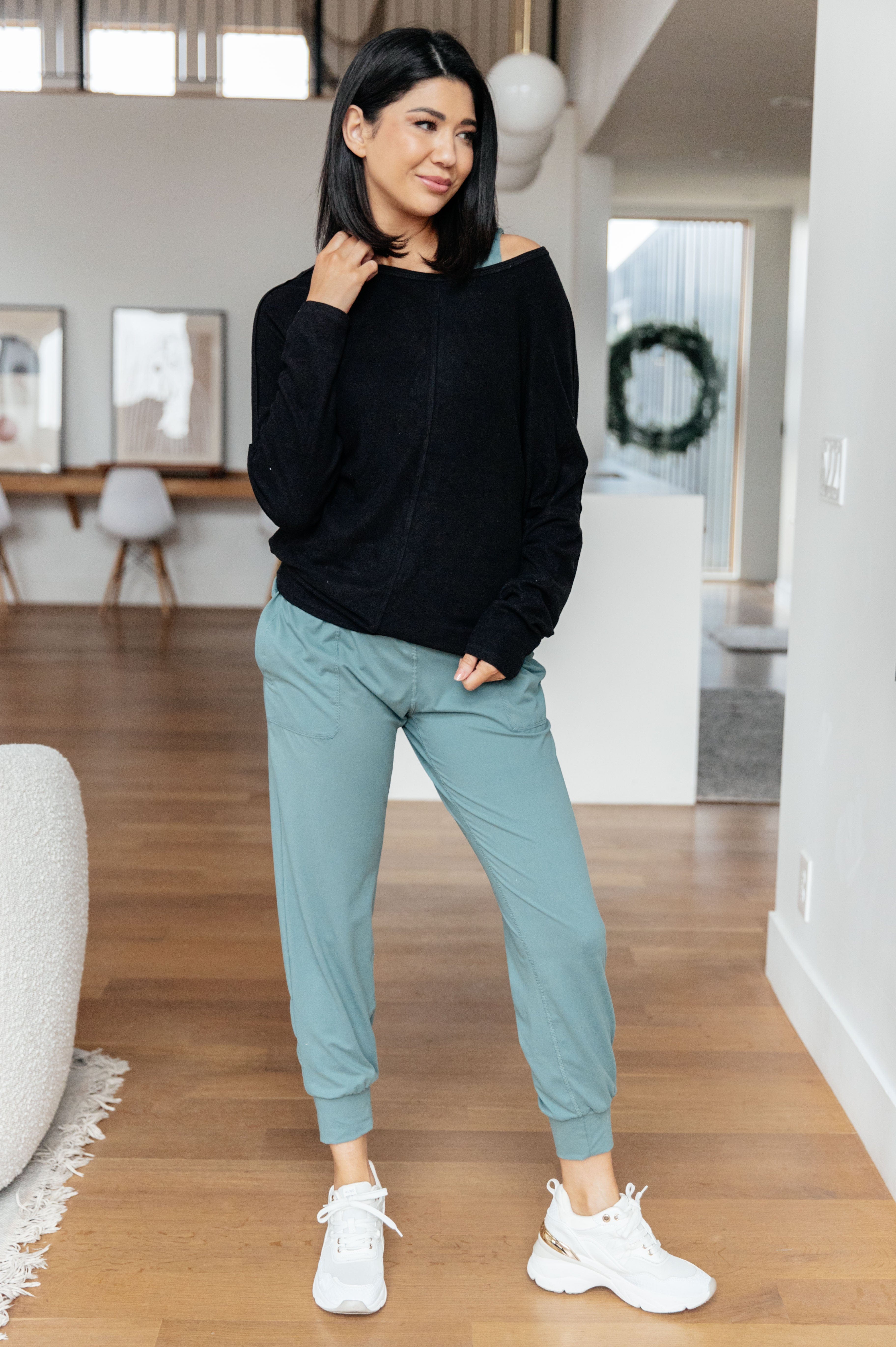 Always Accelerating Joggers in Tidewater Teal-Womens-Stay Foxy Boutique, Florissant, Missouri
