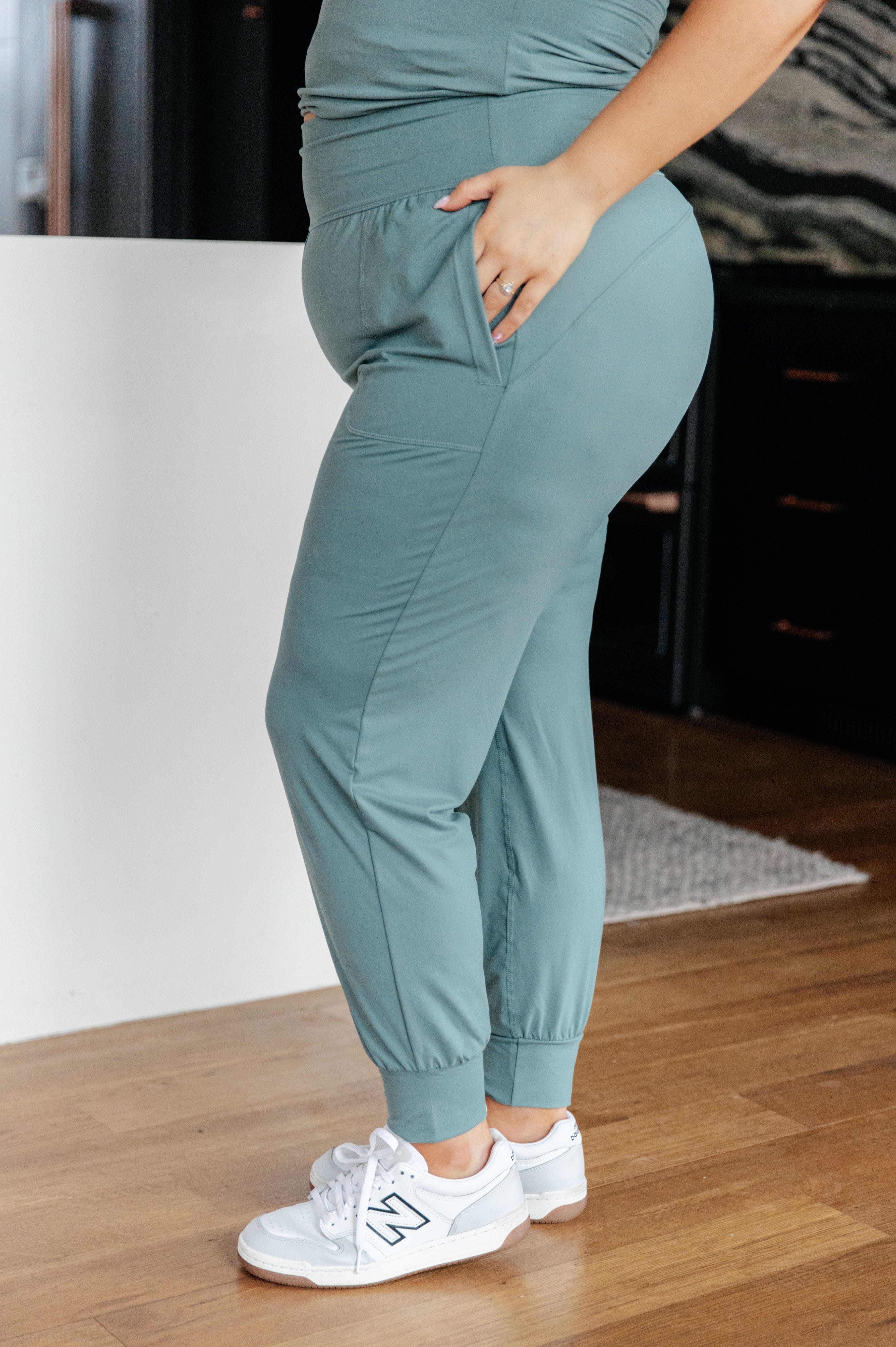 Always Accelerating Joggers in Tidewater Teal-Womens-Stay Foxy Boutique, Florissant, Missouri