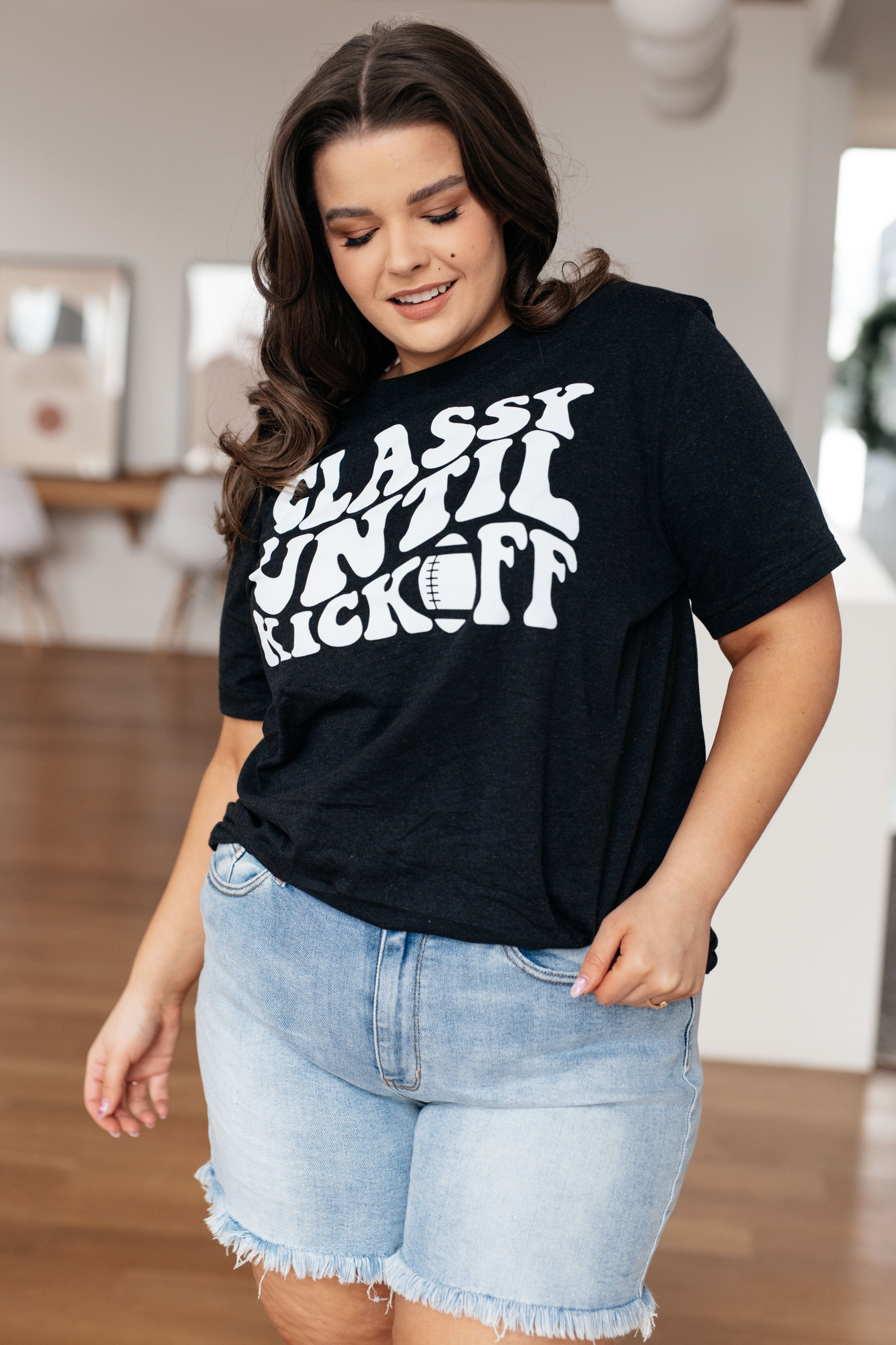 Classy Until Kickoff Tee-Womens-Stay Foxy Boutique, Florissant, Missouri