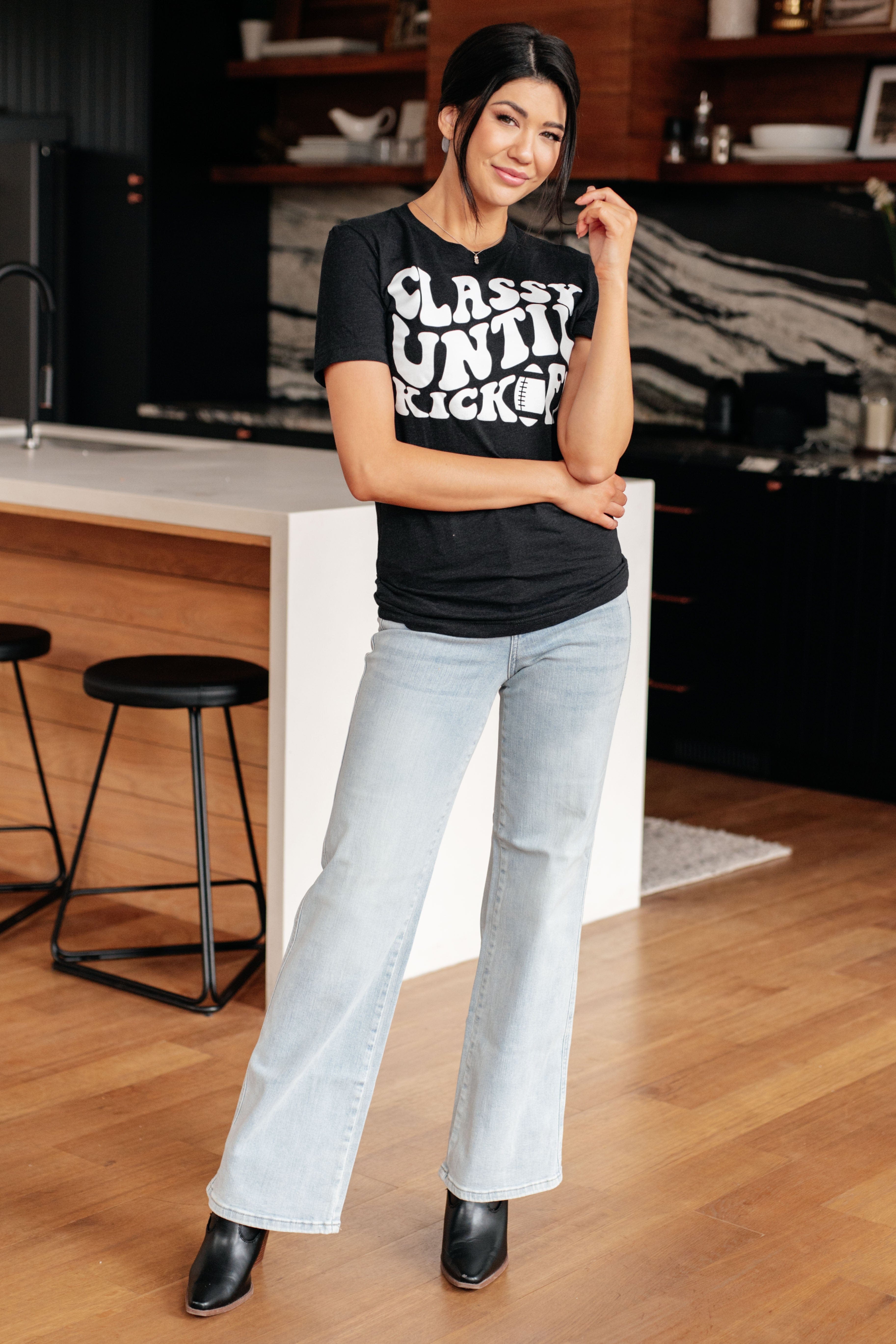 Classy Until Kickoff Tee-Womens-Stay Foxy Boutique, Florissant, Missouri