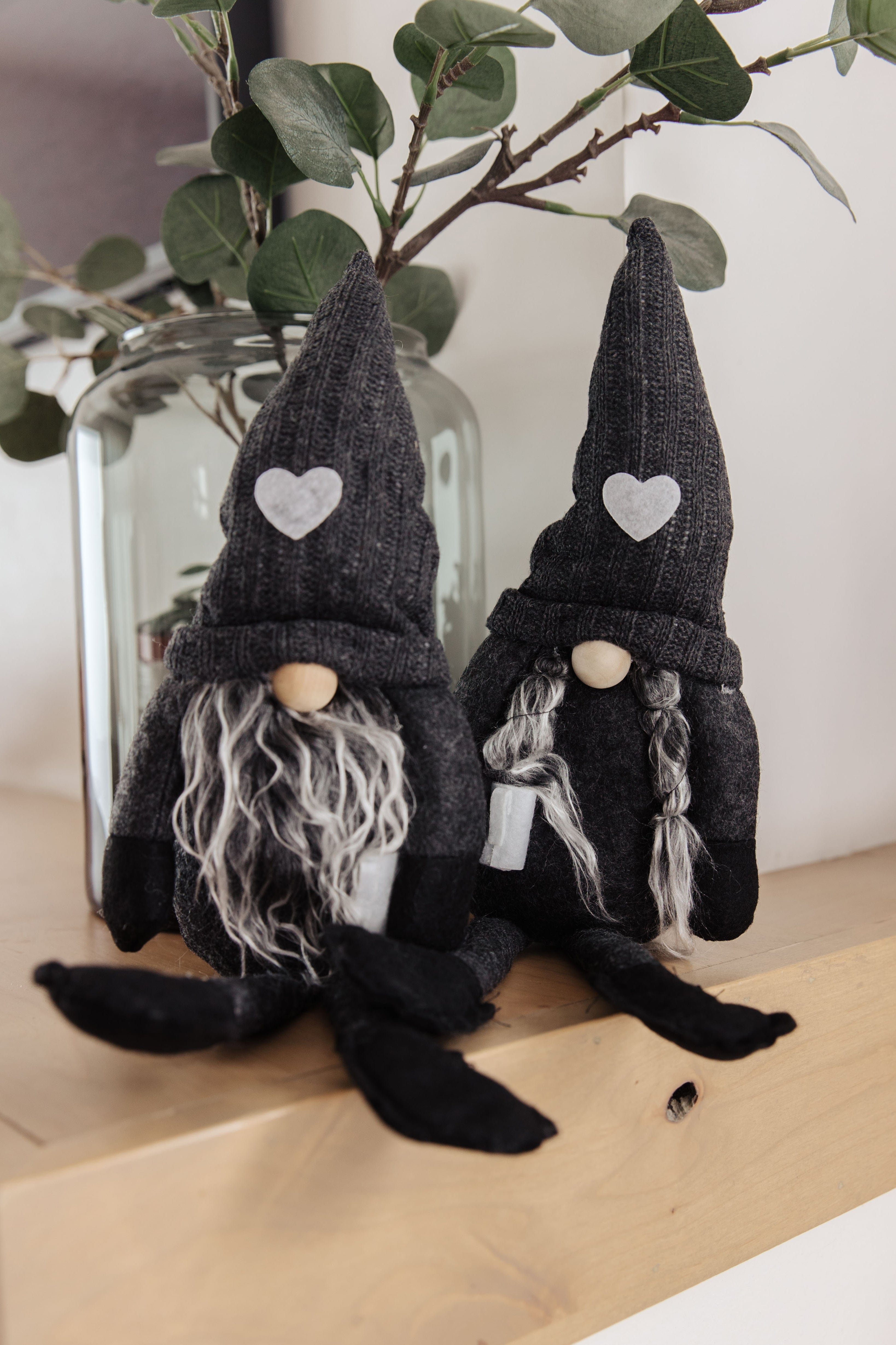 Coffee Lover Gnomes Set of 2 in Charcoal-Womens-Stay Foxy Boutique, Florissant, Missouri