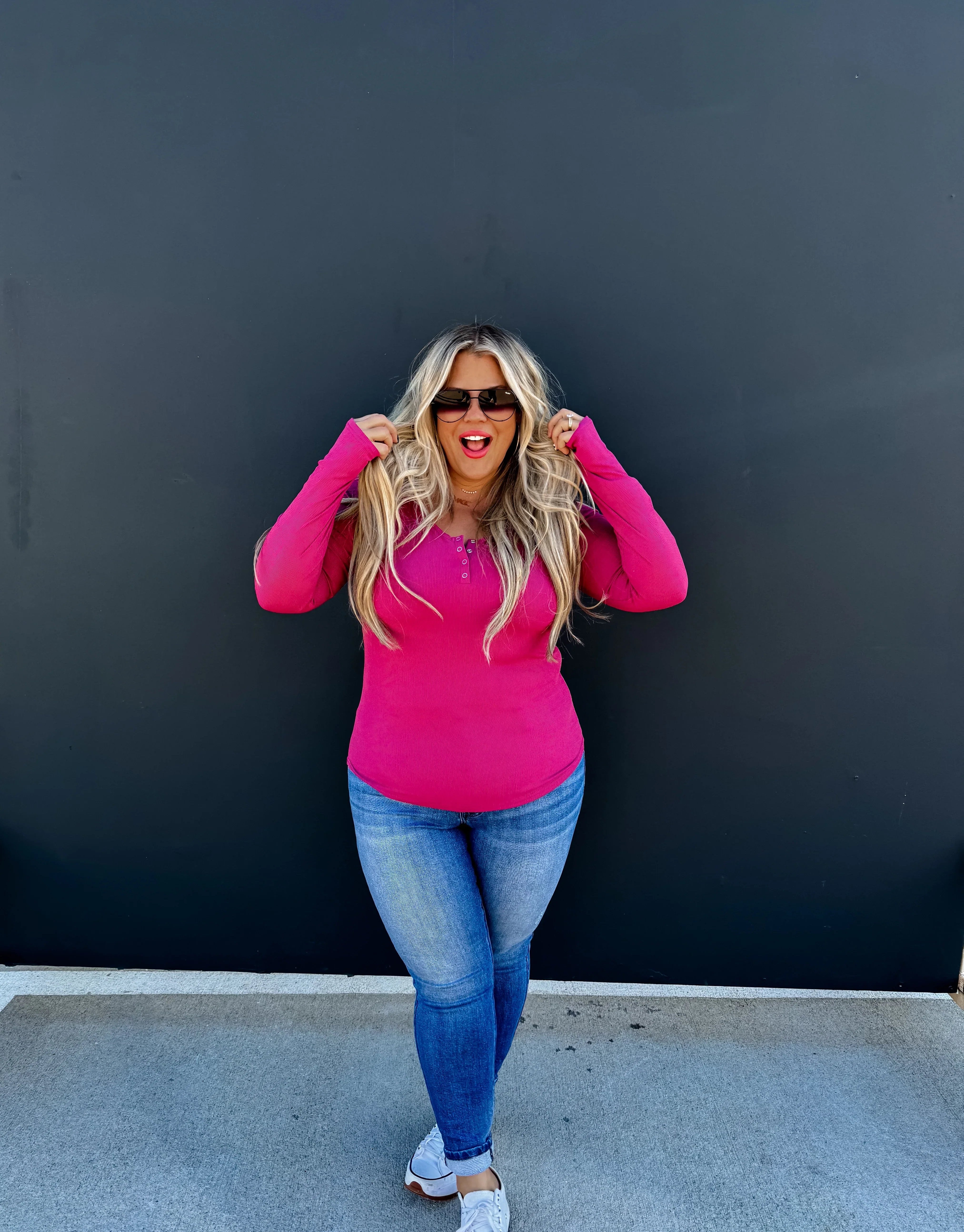PREORDER: Brooklyn Snap Henley in Five Colors-Womens-Stay Foxy Boutique, Florissant, Missouri