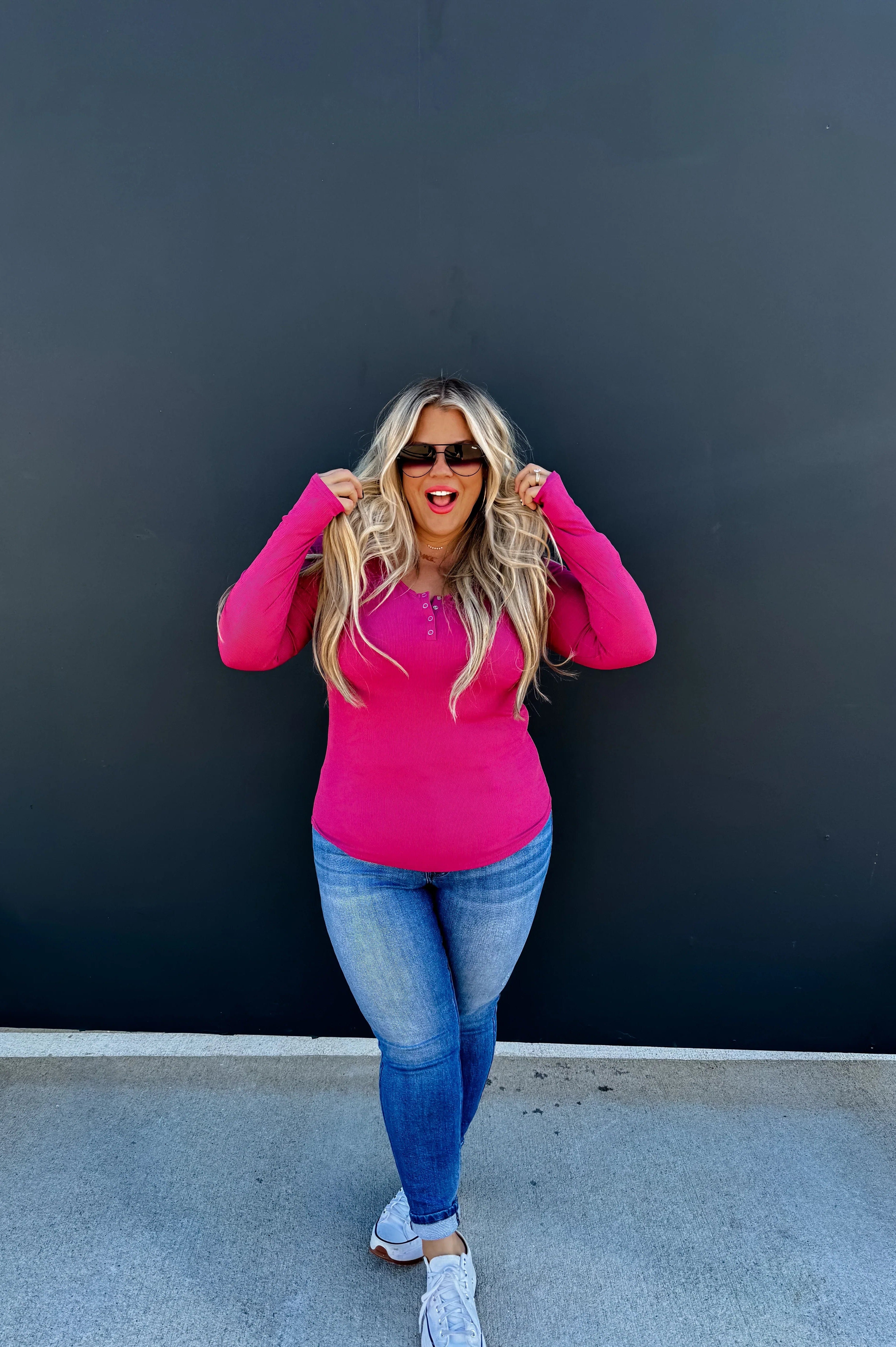 PREORDER: Brooklyn Snap Henley in Five Colors-Womens-Stay Foxy Boutique, Florissant, Missouri