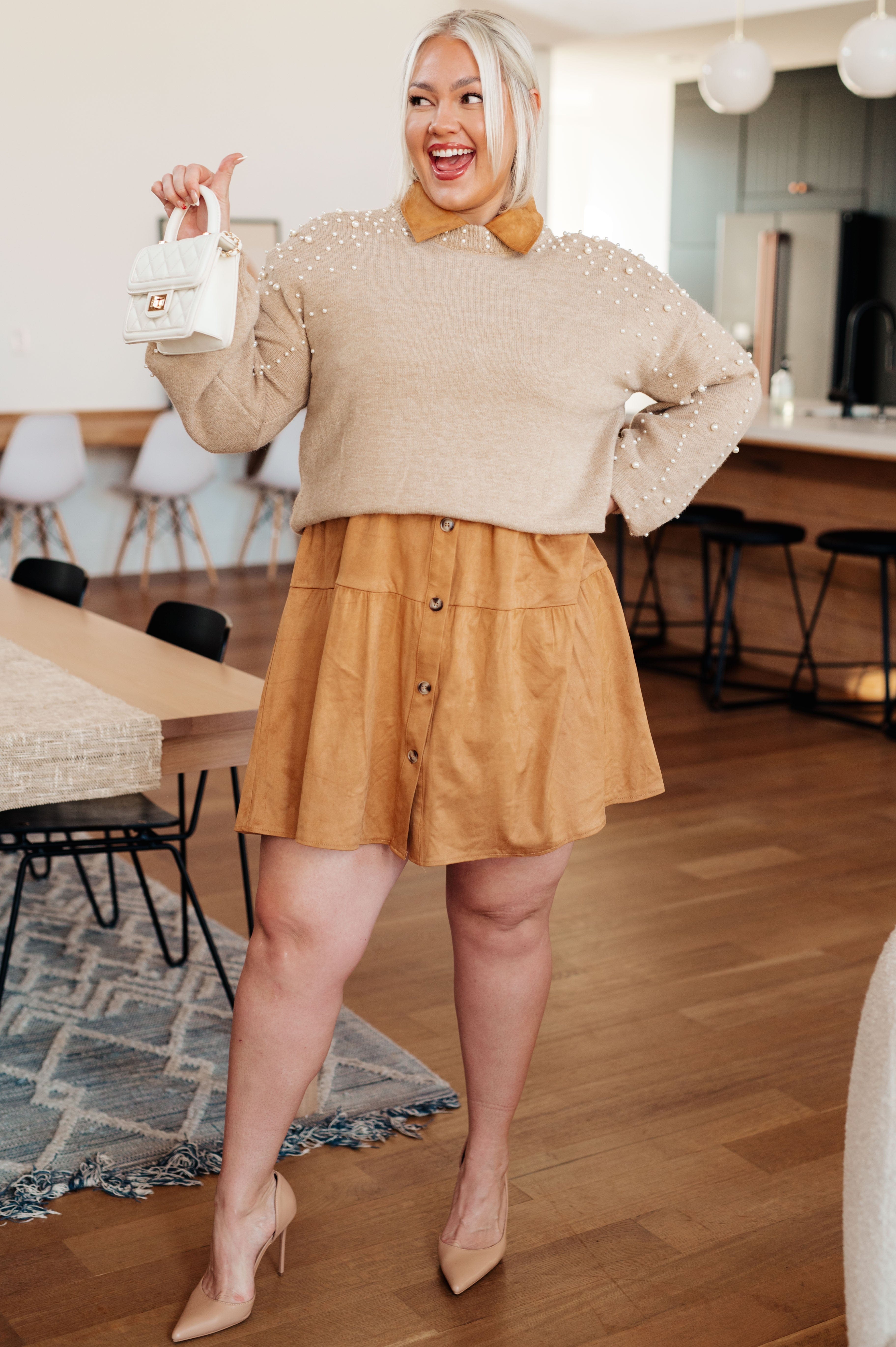 String Me Along Pearl Accent Sweater-Womens-Stay Foxy Boutique, Florissant, Missouri
