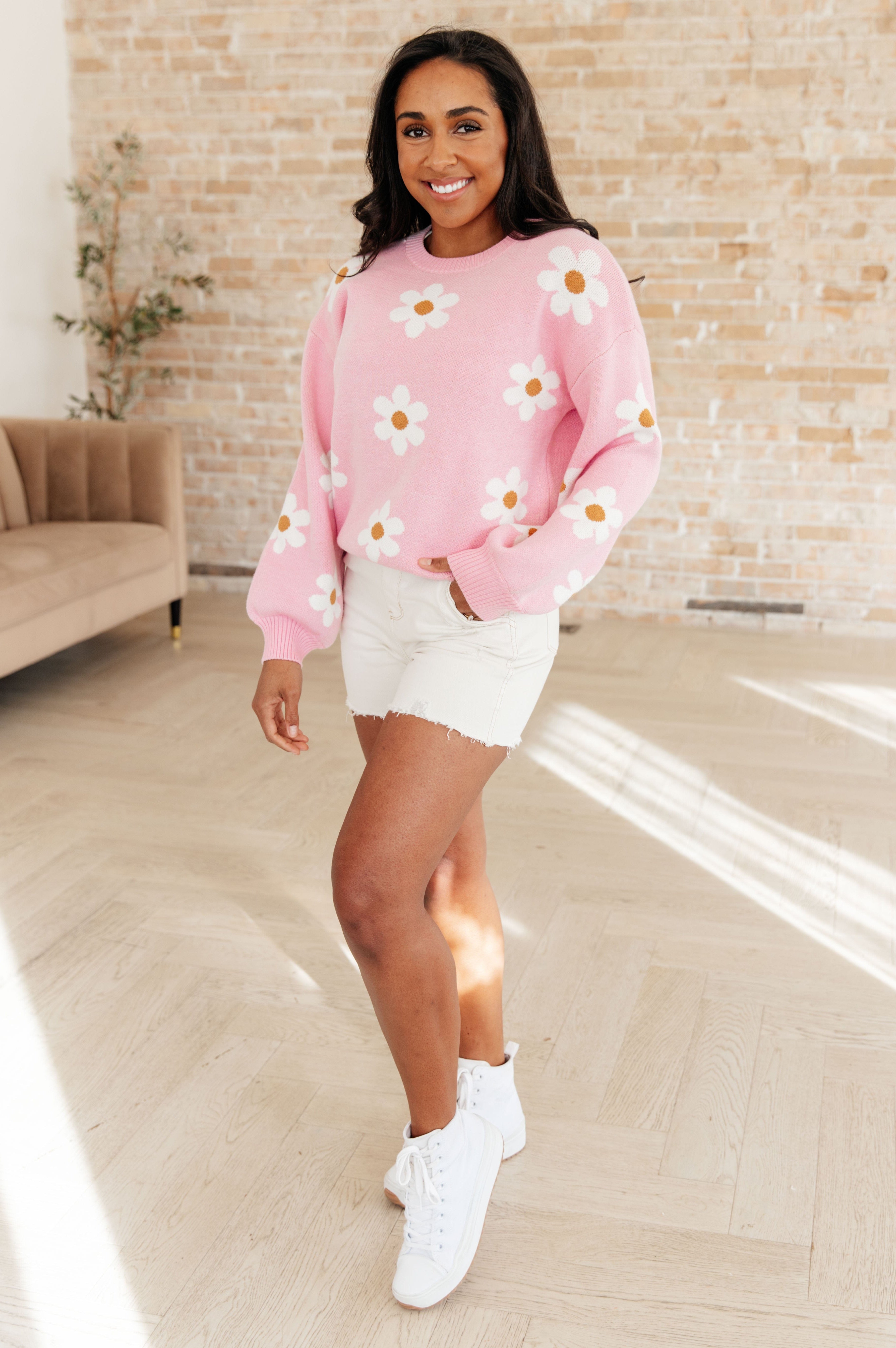 Don't Worry About a Thing Floral Sweater-Tops-Stay Foxy Boutique, Florissant, Missouri