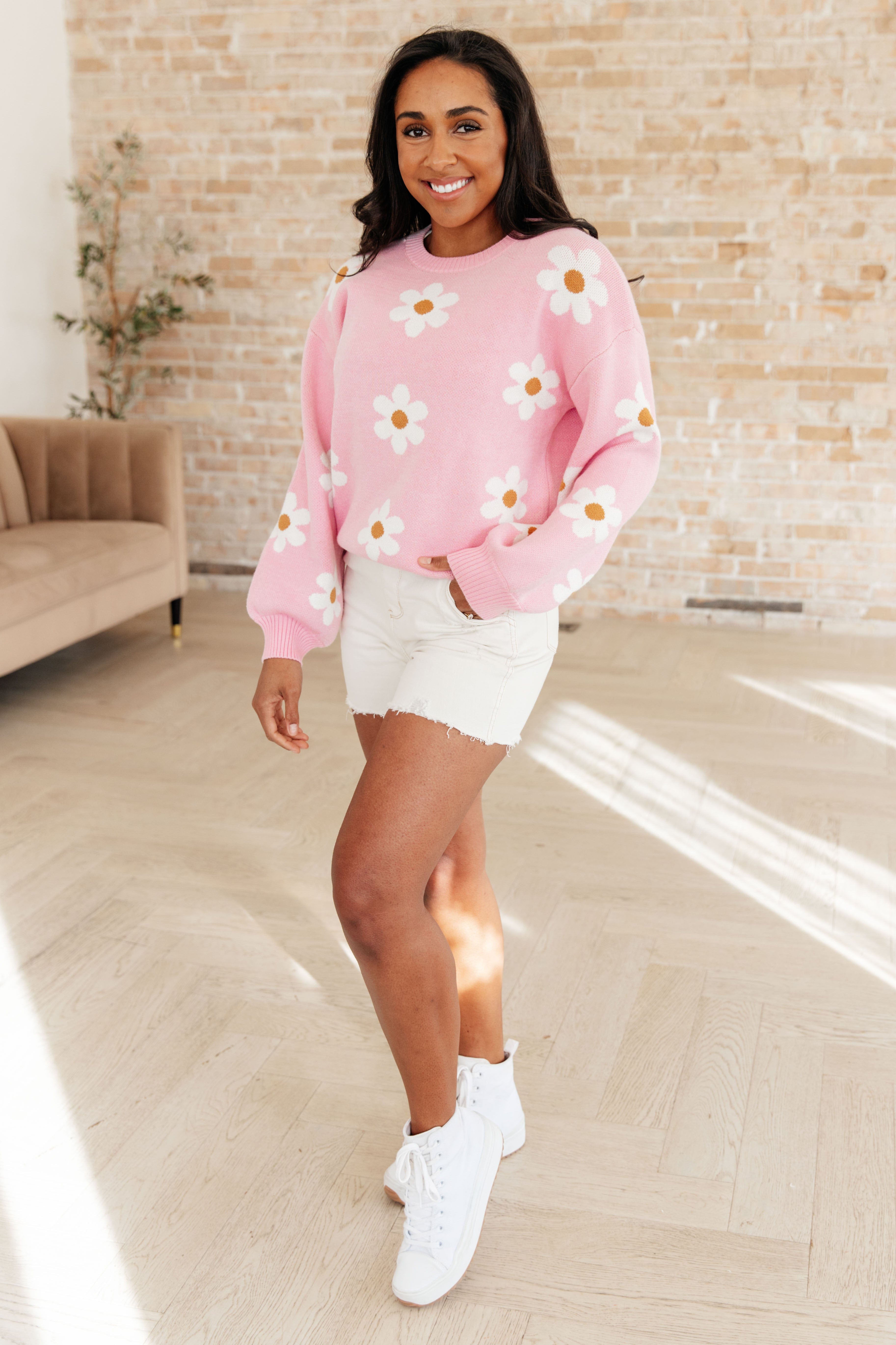 Don't Worry About a Thing Floral Sweater-Tops-Stay Foxy Boutique, Florissant, Missouri