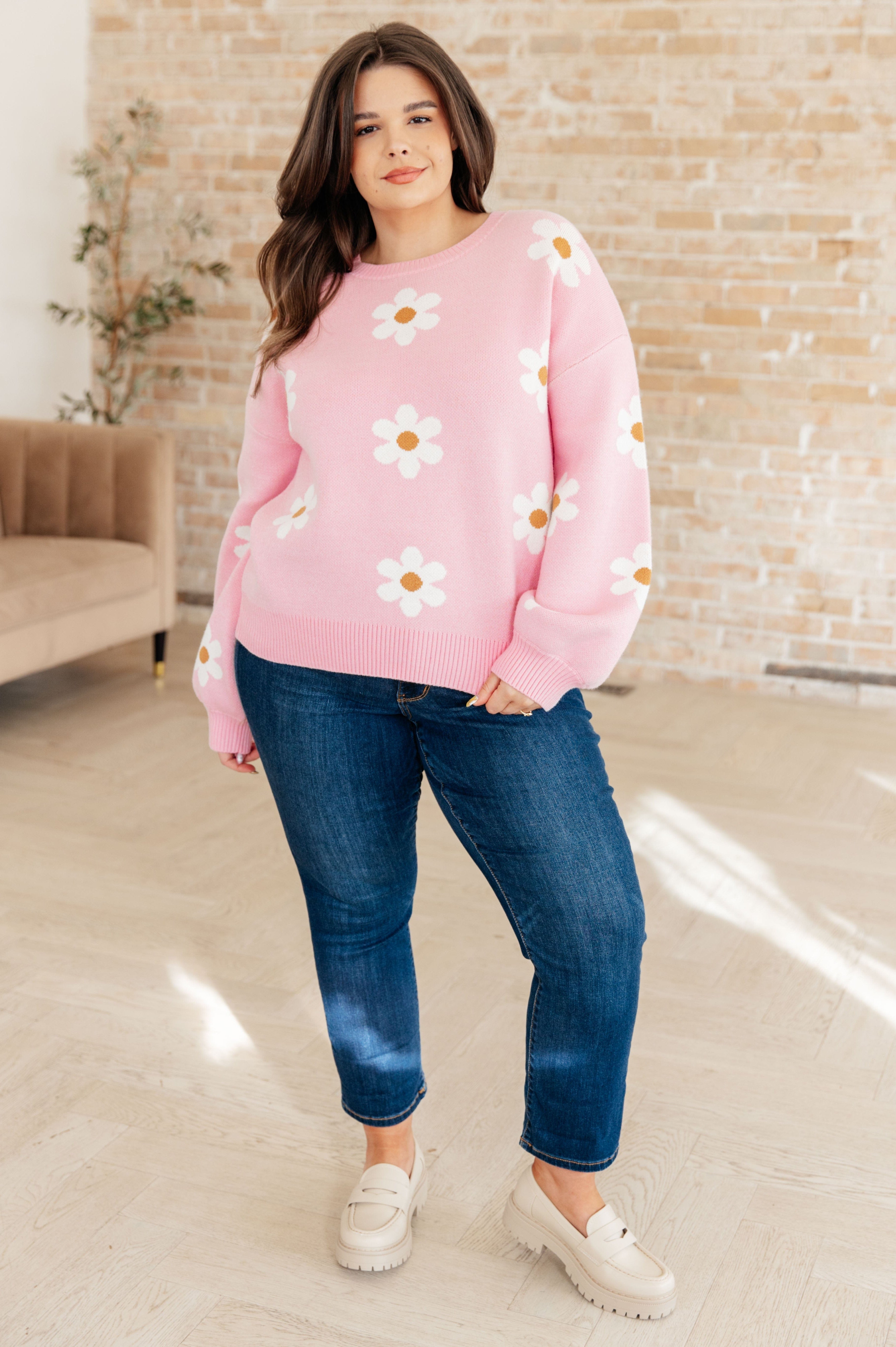 Don't Worry About a Thing Floral Sweater-Tops-Stay Foxy Boutique, Florissant, Missouri
