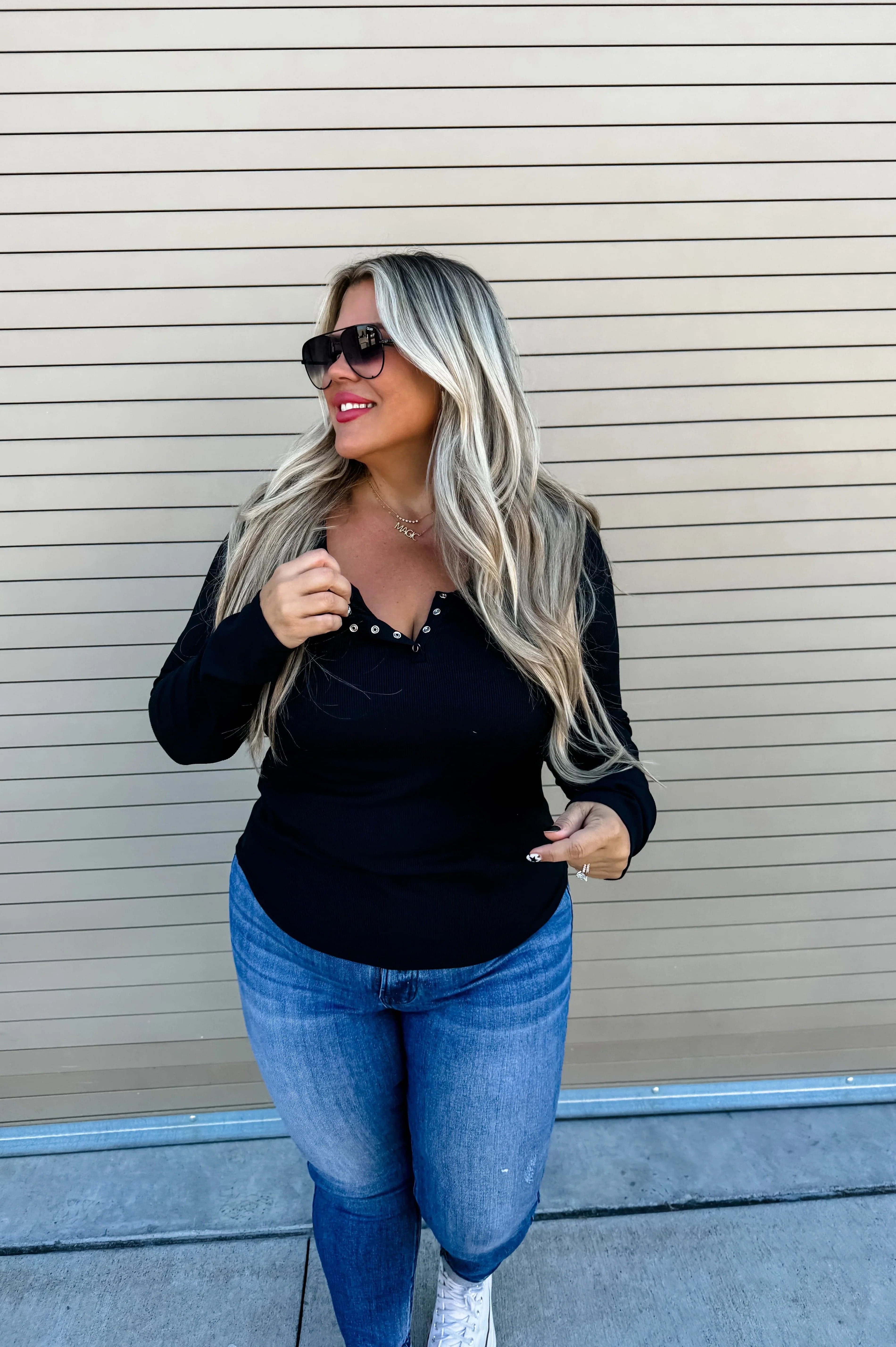 PREORDER: Brooklyn Snap Henley in Five Colors-Womens-Stay Foxy Boutique, Florissant, Missouri