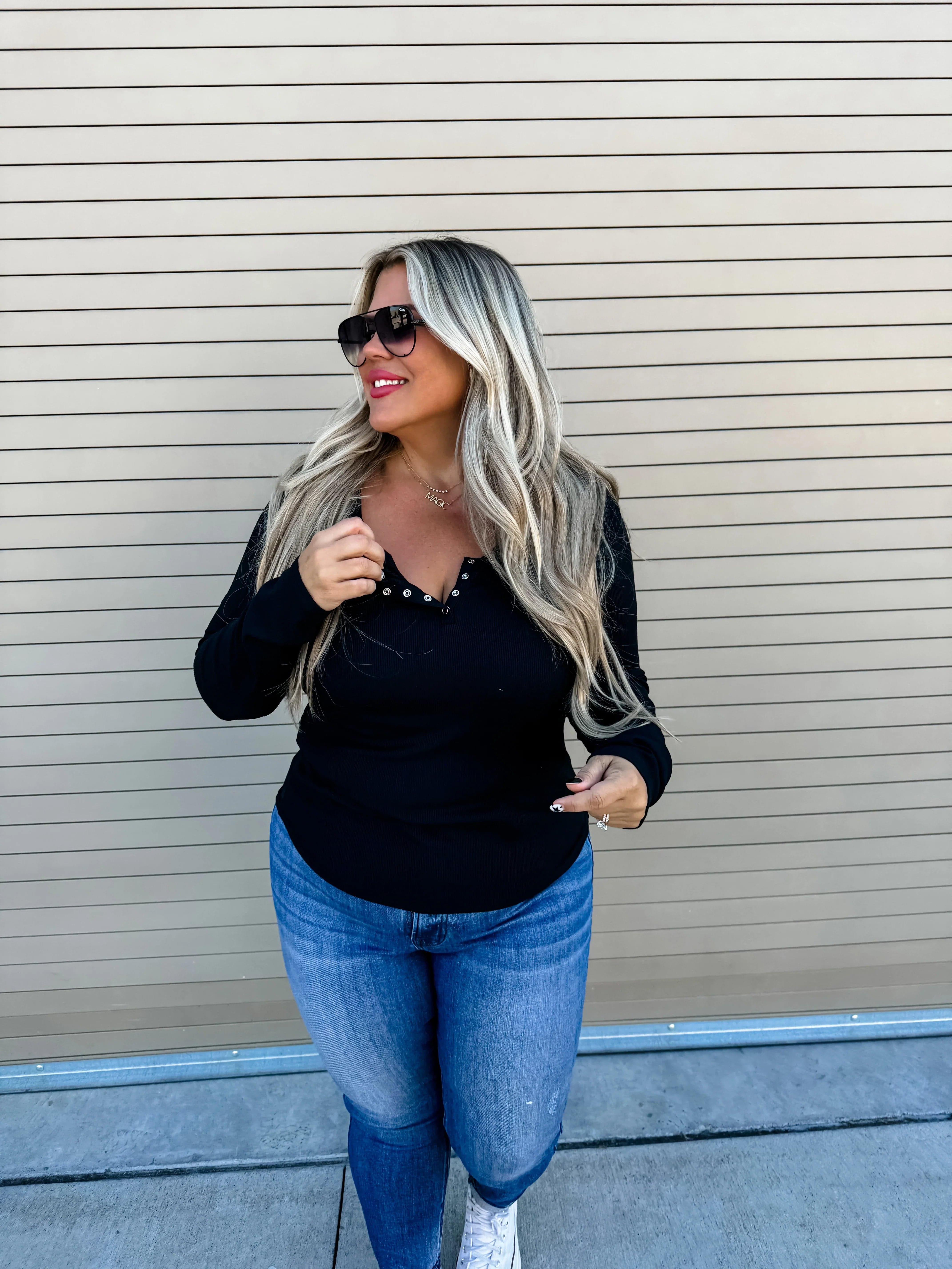 PREORDER: Brooklyn Snap Henley in Five Colors-Womens-Stay Foxy Boutique, Florissant, Missouri