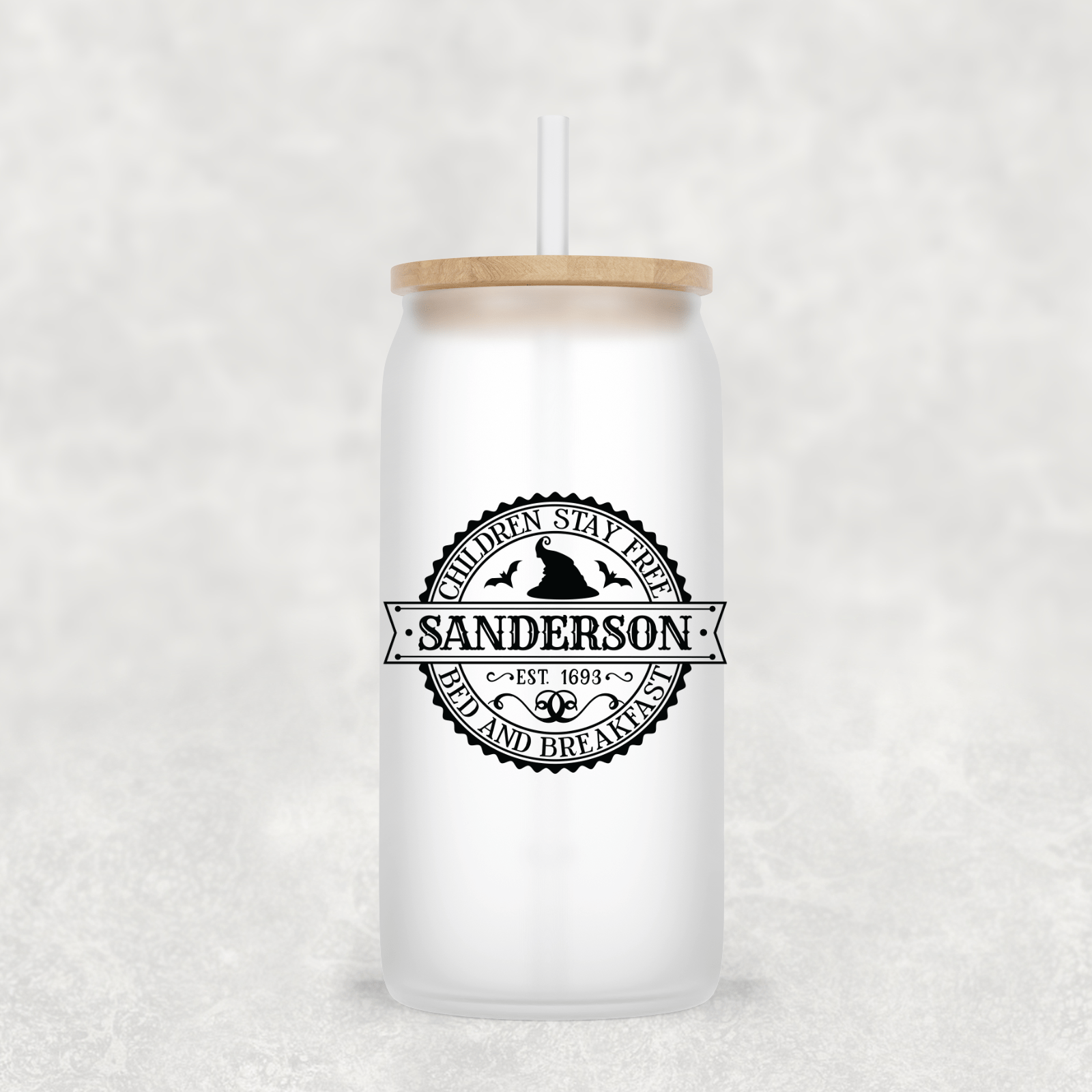 Children Stay Free Glass Cup with clear straw and bamboo lid-Drinkware-Stay Foxy Boutique, Florissant, Missouri