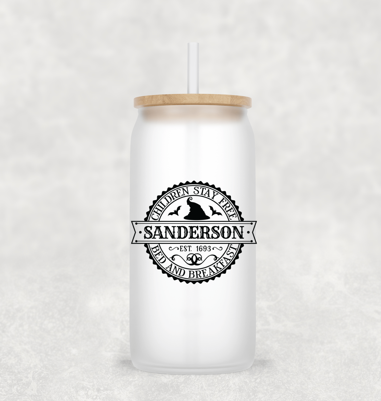 Children Stay Free Glass Cup with clear straw and bamboo lid-Drinkware-Stay Foxy Boutique, Florissant, Missouri