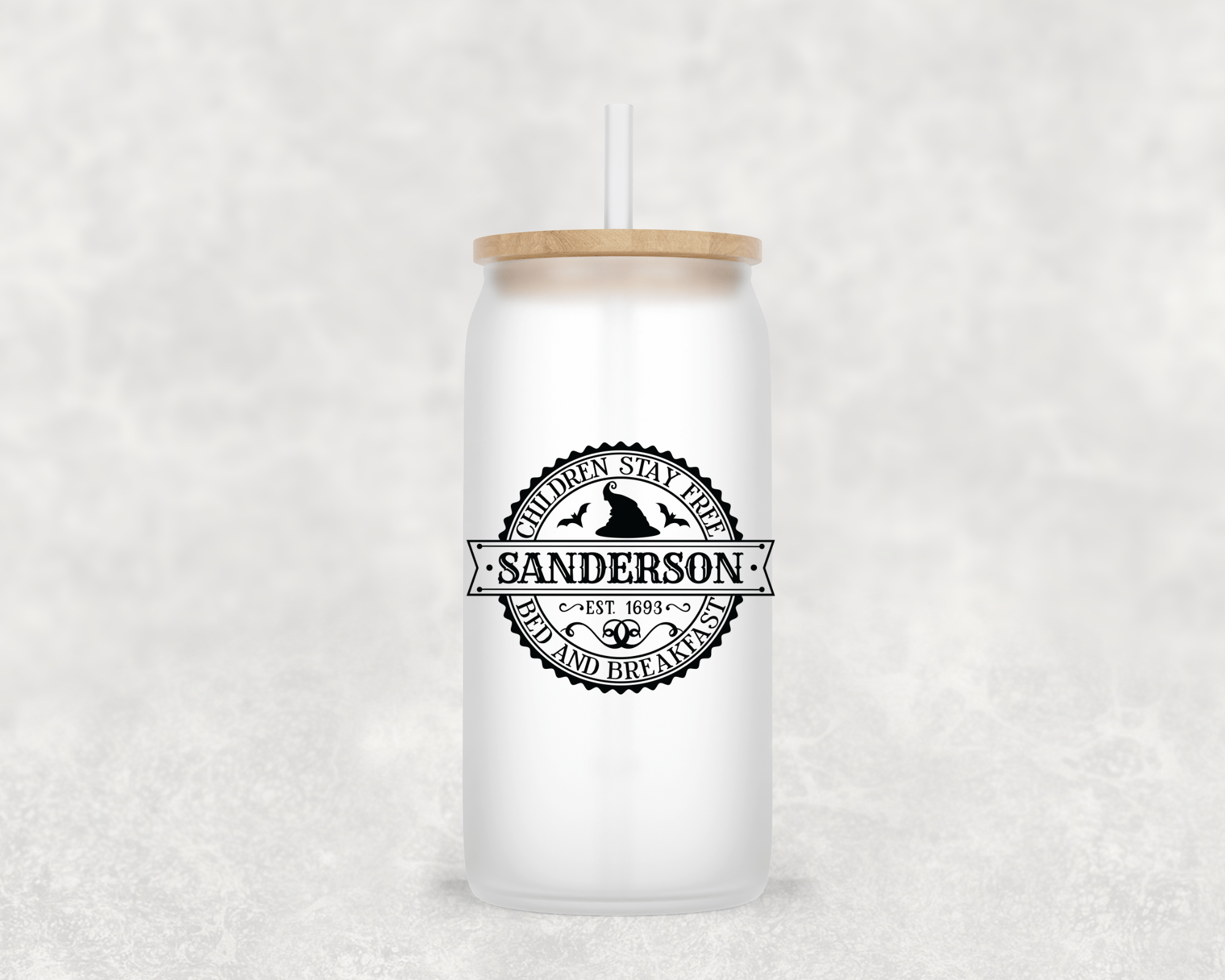 Children Stay Free Glass Cup with clear straw and bamboo lid-Drinkware-Stay Foxy Boutique, Florissant, Missouri