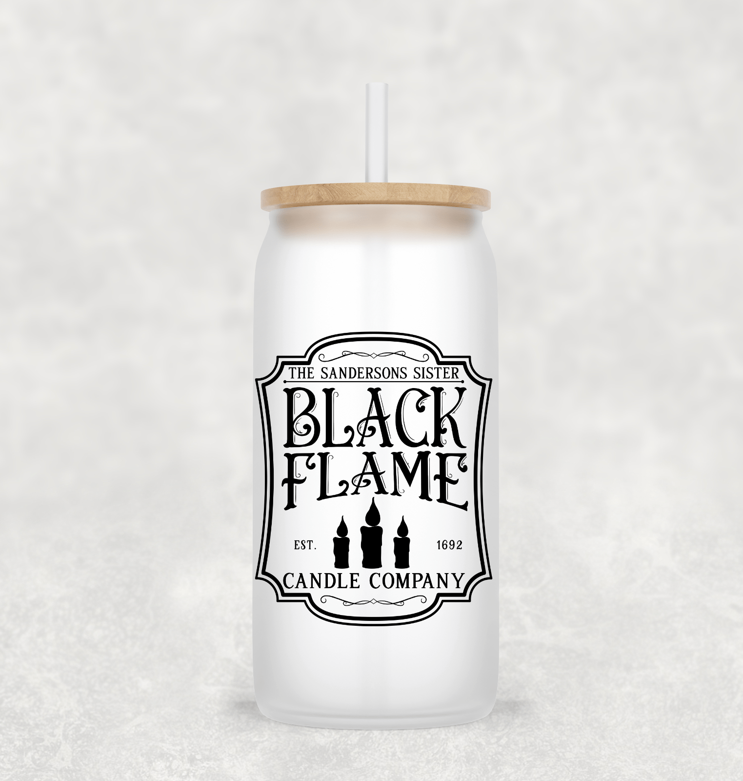 Candle Company Glass Cup with clear straw and bamboo lid-Drinkware-Stay Foxy Boutique, Florissant, Missouri