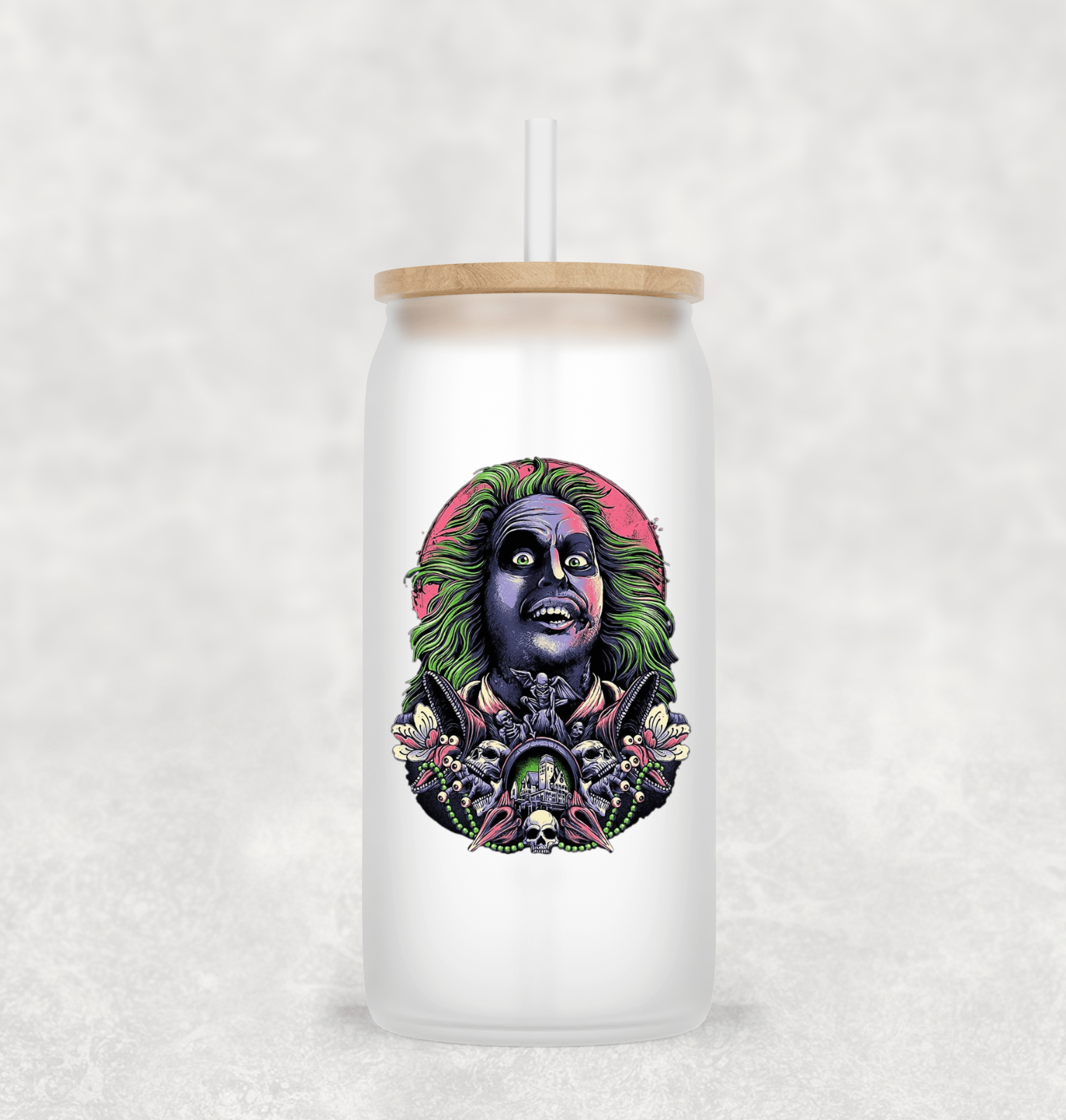 Main Villains Set 1 Glass Cup with clear straw and bamboo lid-Drinkware-Stay Foxy Boutique, Florissant, Missouri