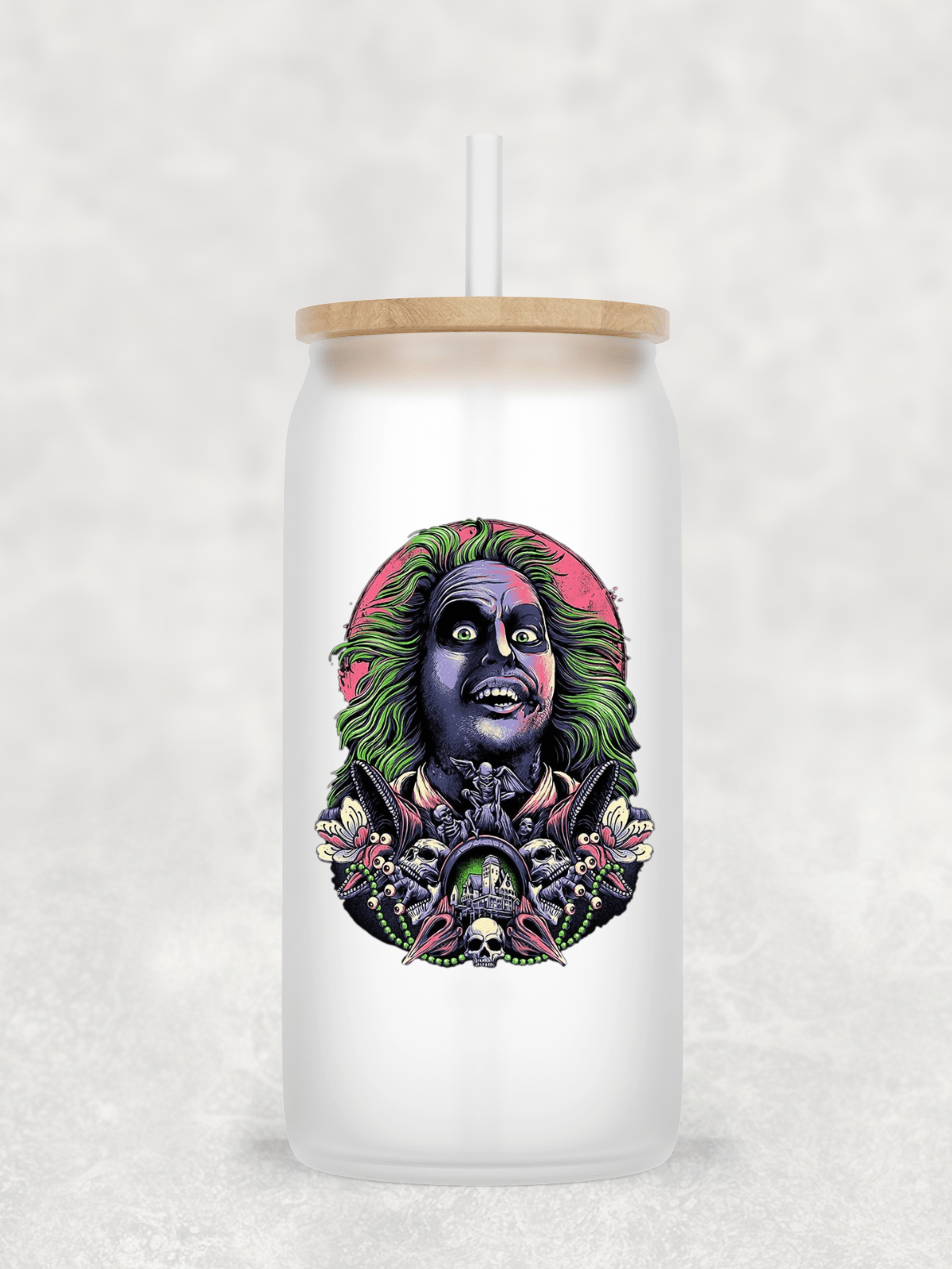 Main Villains Set 1 Glass Cup with clear straw and bamboo lid-Drinkware-Stay Foxy Boutique, Florissant, Missouri