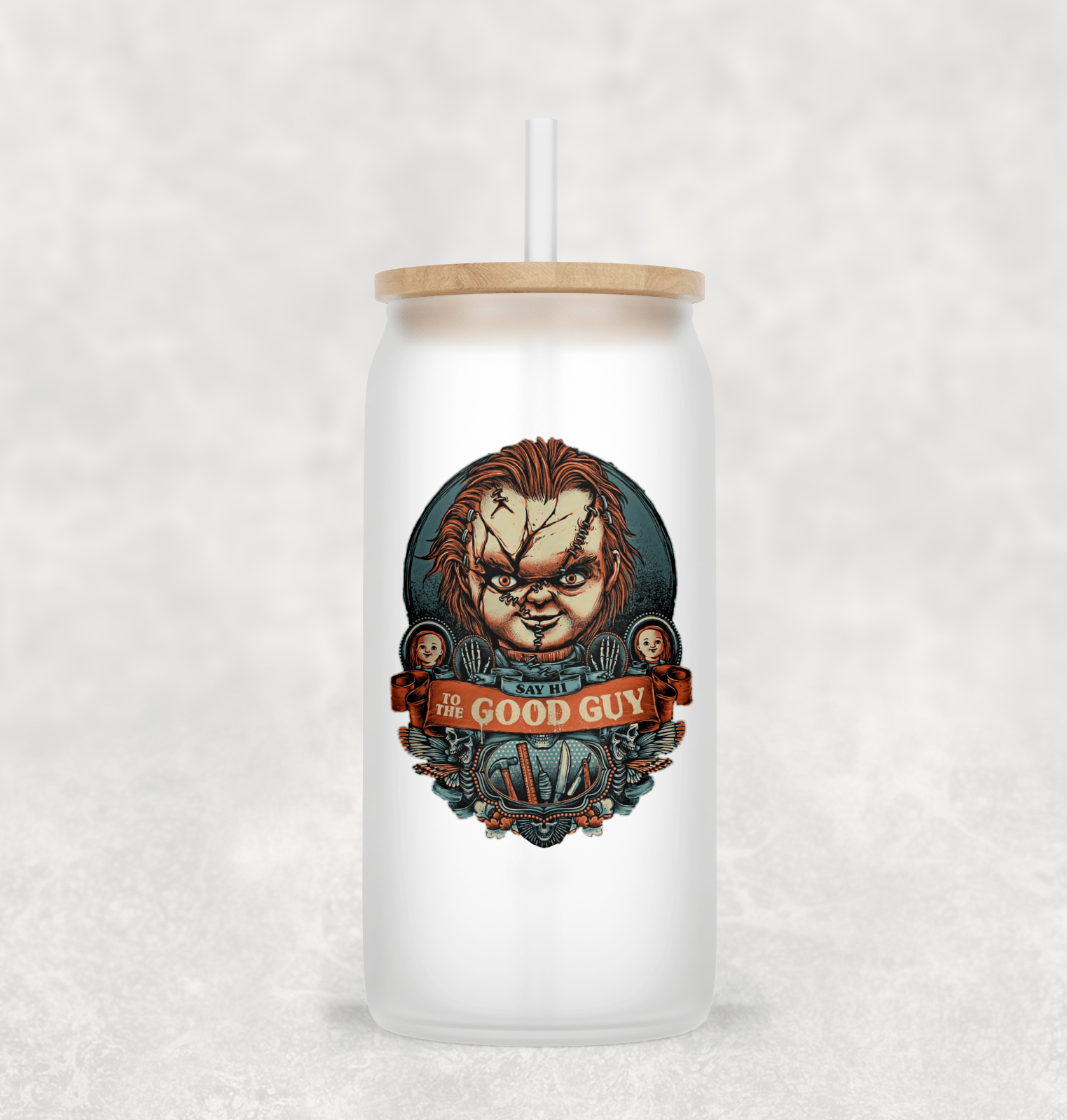 Main Villains Set 1 Glass Cup with clear straw and bamboo lid-Drinkware-Stay Foxy Boutique, Florissant, Missouri