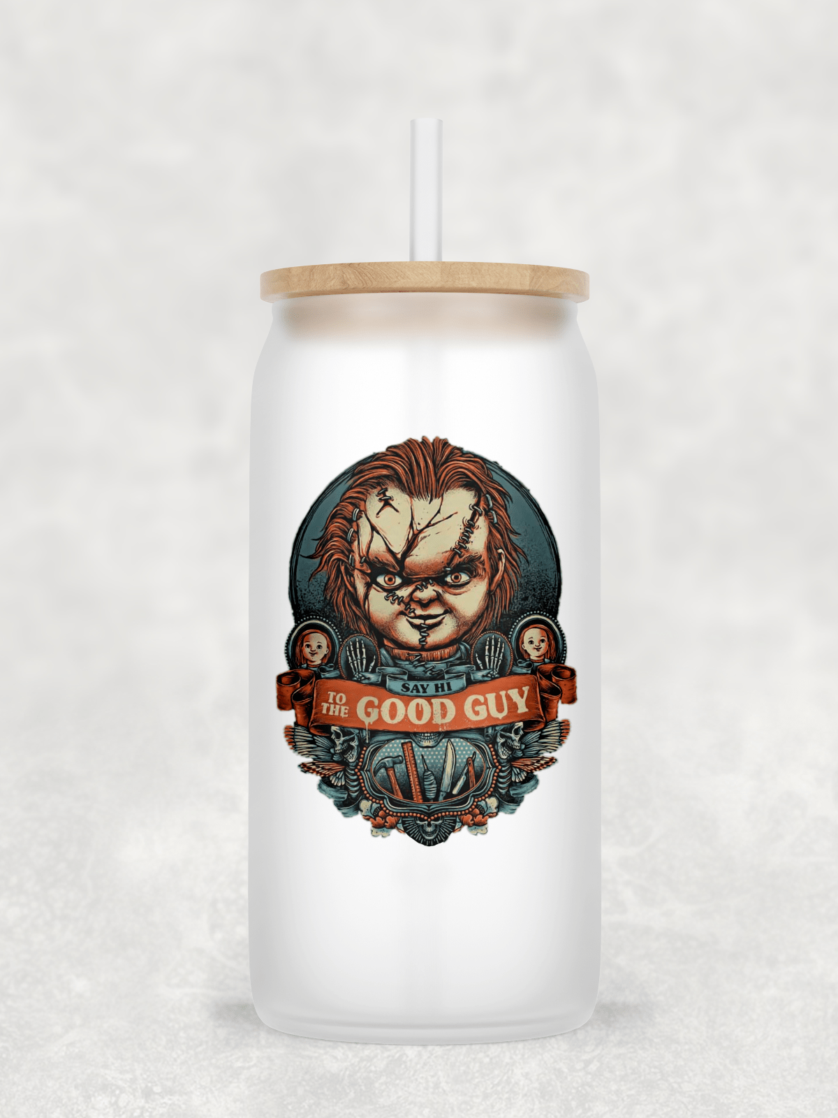 Main Villains Set 1 Glass Cup with clear straw and bamboo lid-Drinkware-Stay Foxy Boutique, Florissant, Missouri