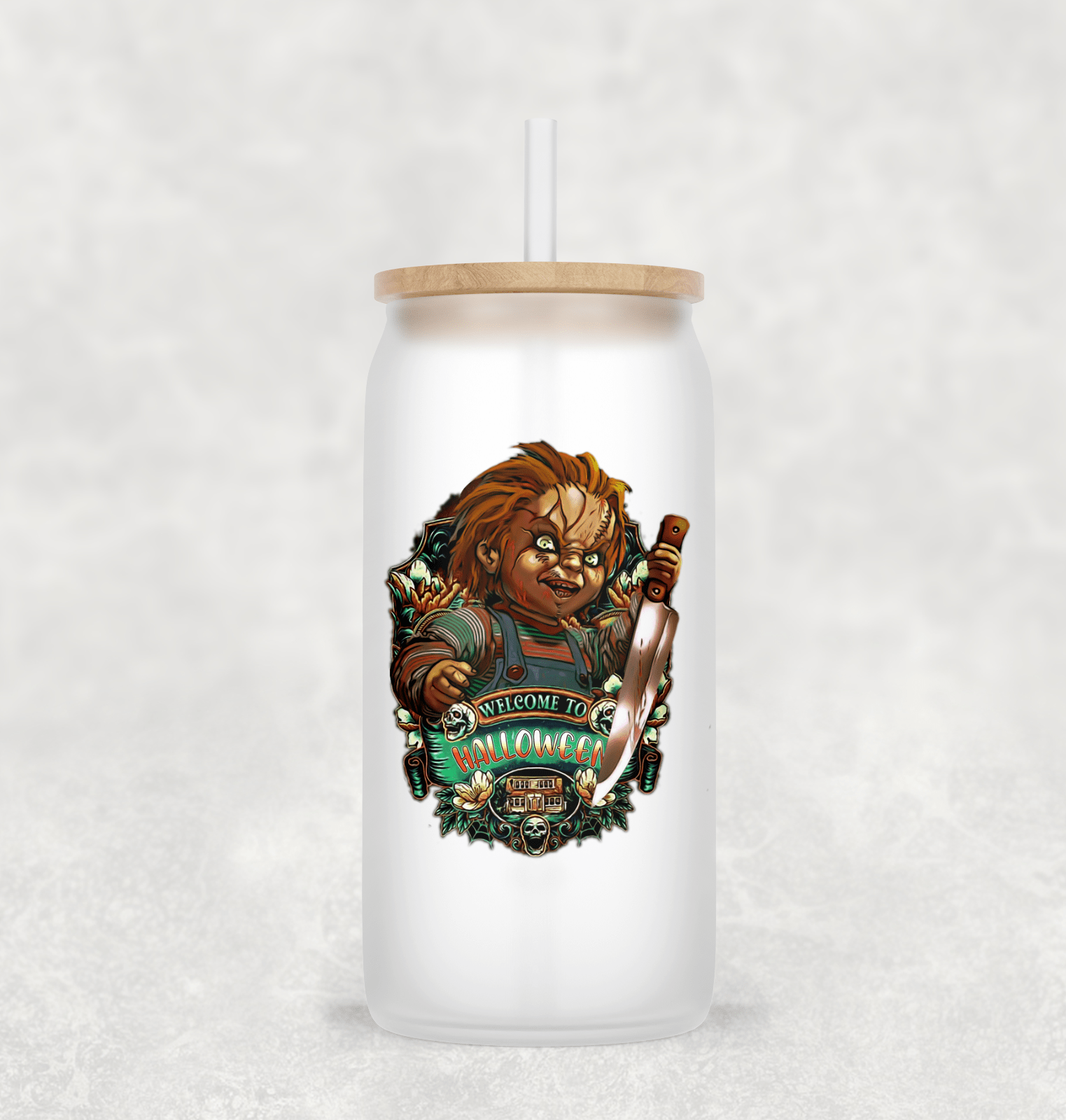 Main Villains Set 1 Glass Cup with clear straw and bamboo lid-Drinkware-Stay Foxy Boutique, Florissant, Missouri
