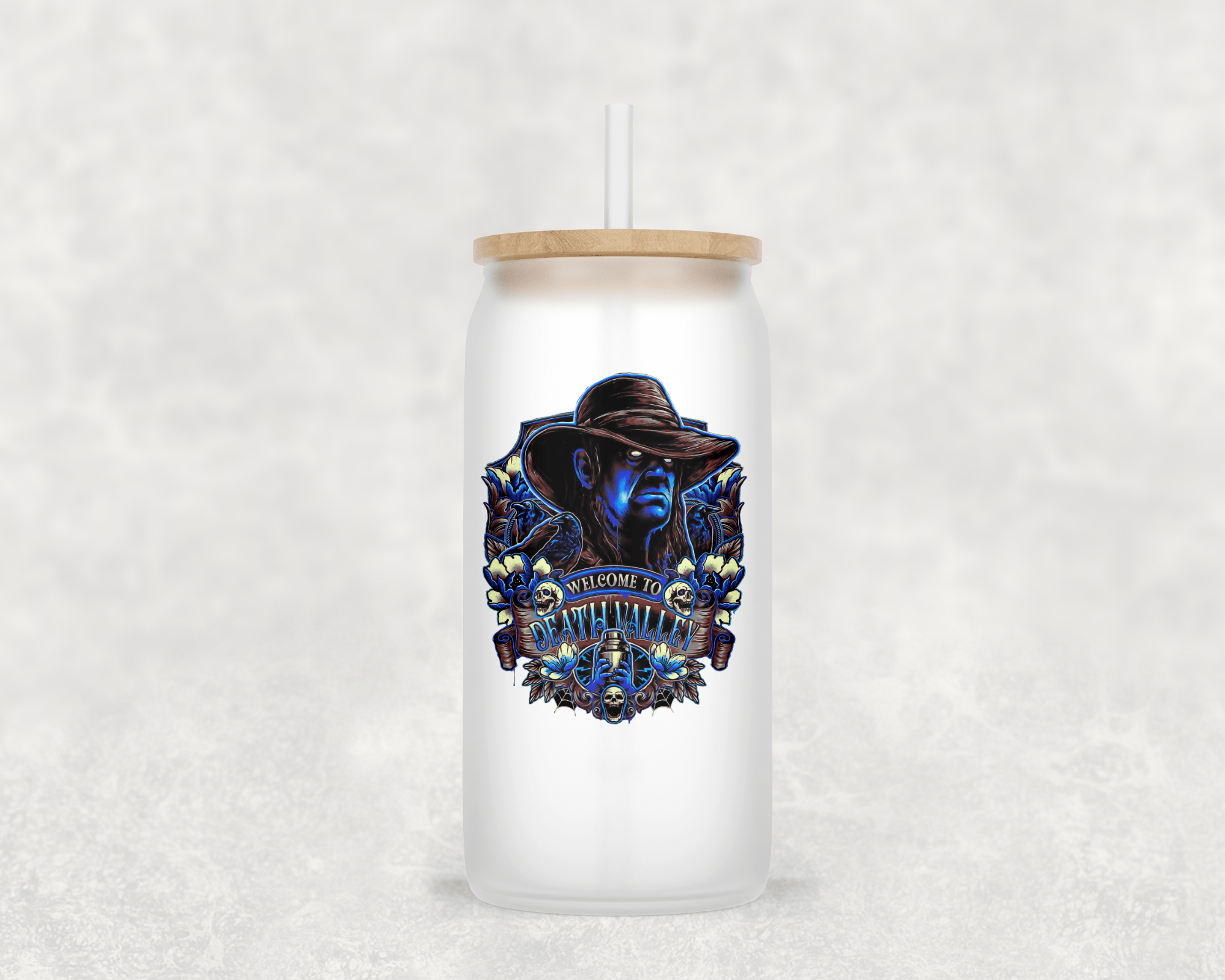 Main Villains Set 1 Glass Cup with clear straw and bamboo lid-Drinkware-Stay Foxy Boutique, Florissant, Missouri