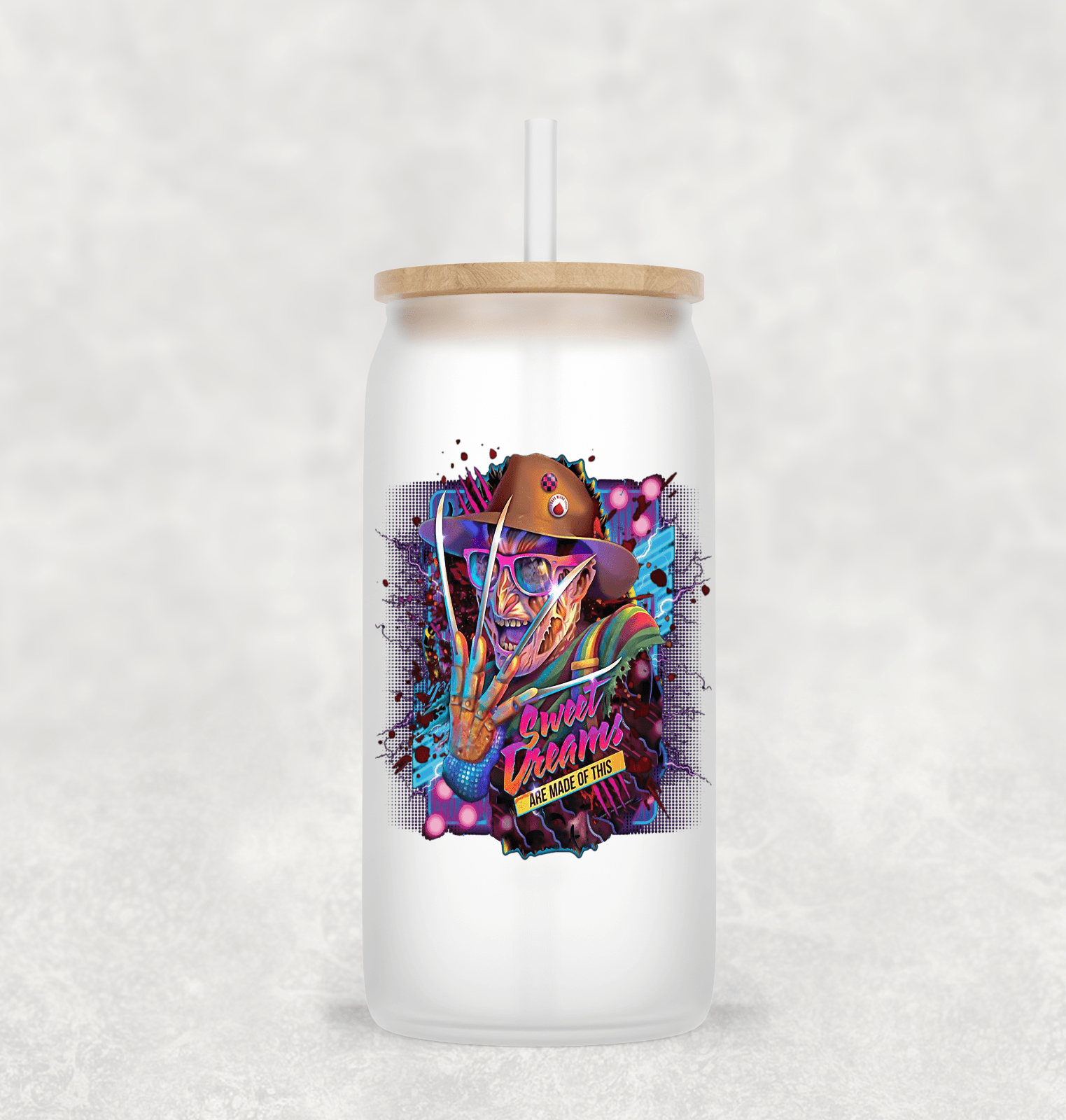 Main Villains Set 1 Glass Cup with clear straw and bamboo lid-Drinkware-Stay Foxy Boutique, Florissant, Missouri