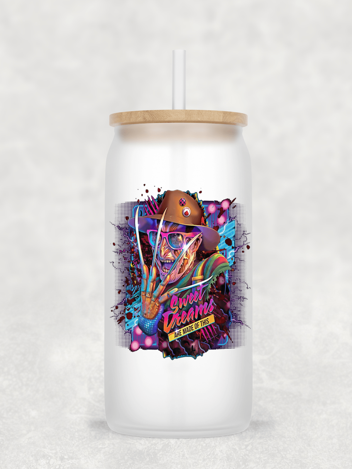 Main Villains Set 1 Glass Cup with clear straw and bamboo lid-Drinkware-Stay Foxy Boutique, Florissant, Missouri
