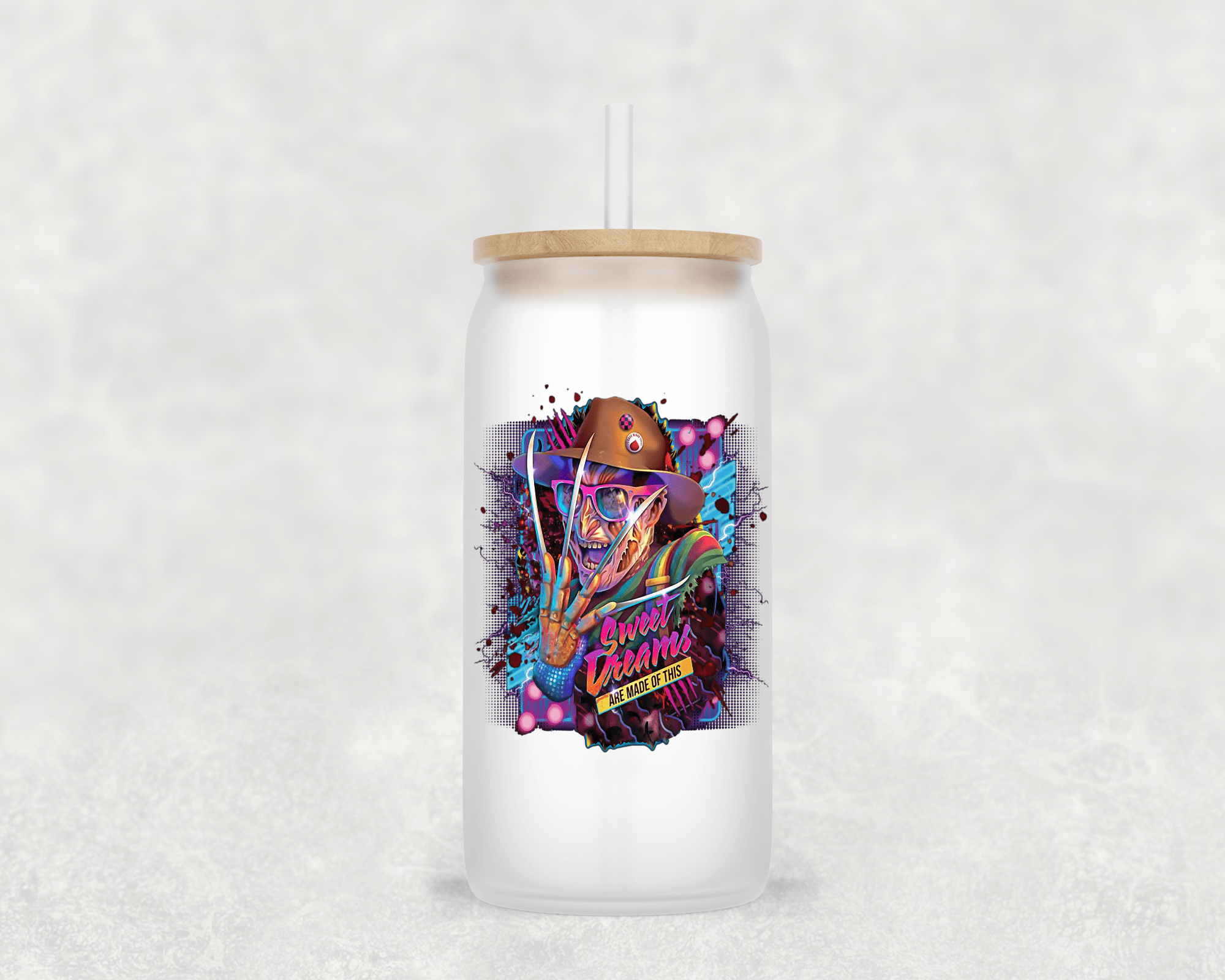 Main Villains Set 1 Glass Cup with clear straw and bamboo lid-Drinkware-Stay Foxy Boutique, Florissant, Missouri