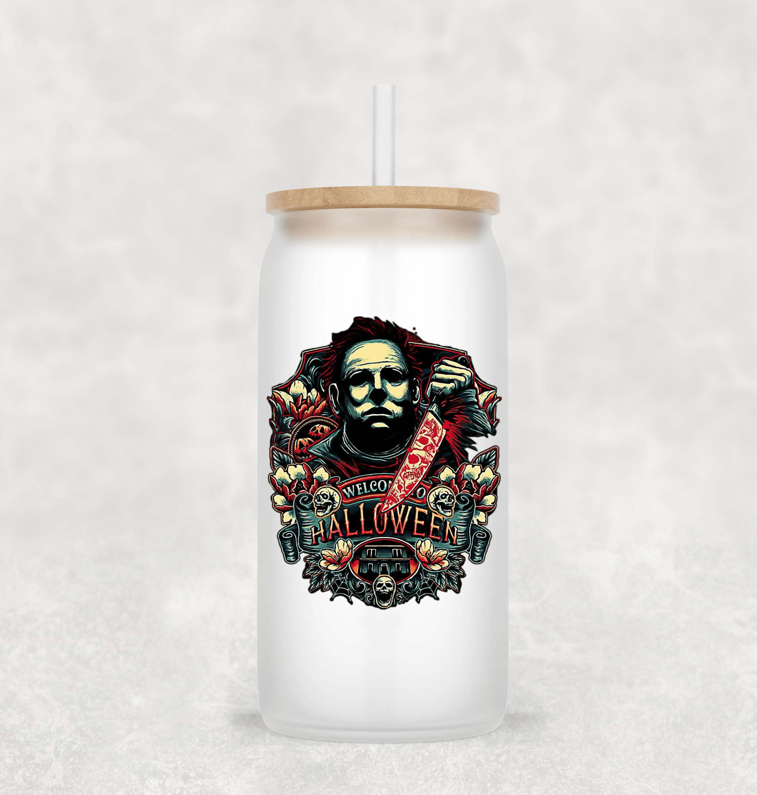 Main Villains Set 1 Glass Cup with clear straw and bamboo lid-Drinkware-Stay Foxy Boutique, Florissant, Missouri
