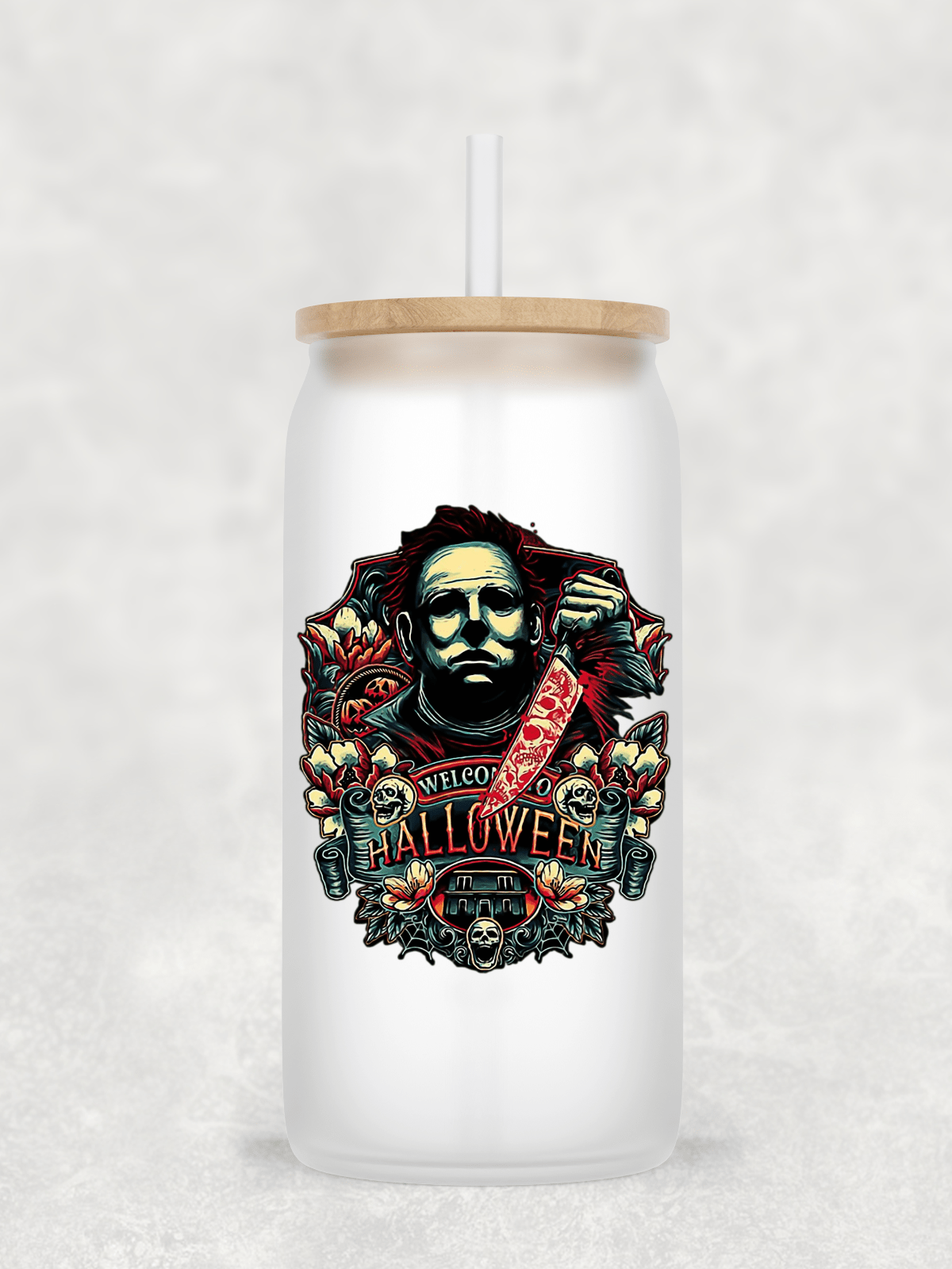 Main Villains Set 1 Glass Cup with clear straw and bamboo lid-Drinkware-Stay Foxy Boutique, Florissant, Missouri