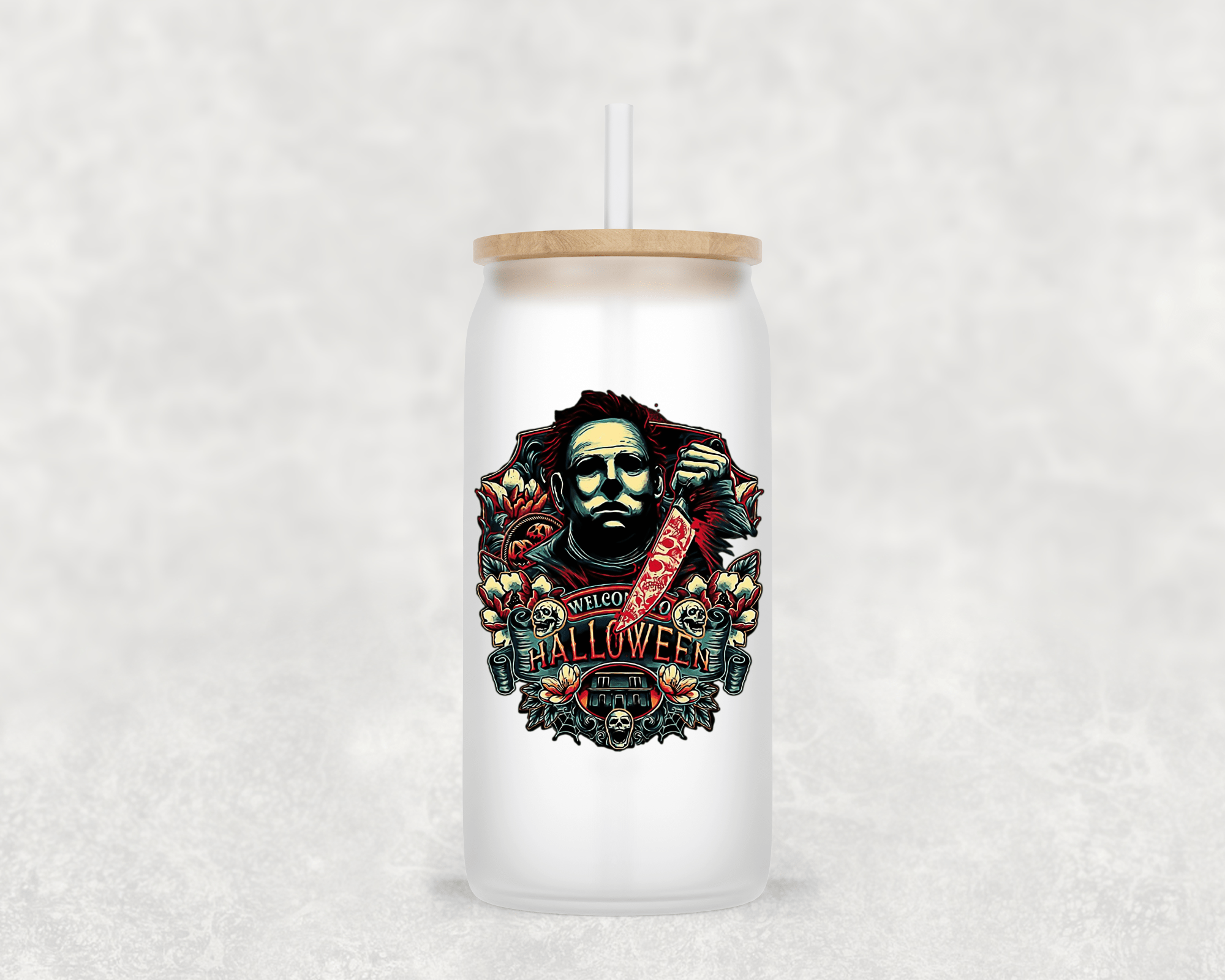 Main Villains Set 1 Glass Cup with clear straw and bamboo lid-Drinkware-Stay Foxy Boutique, Florissant, Missouri