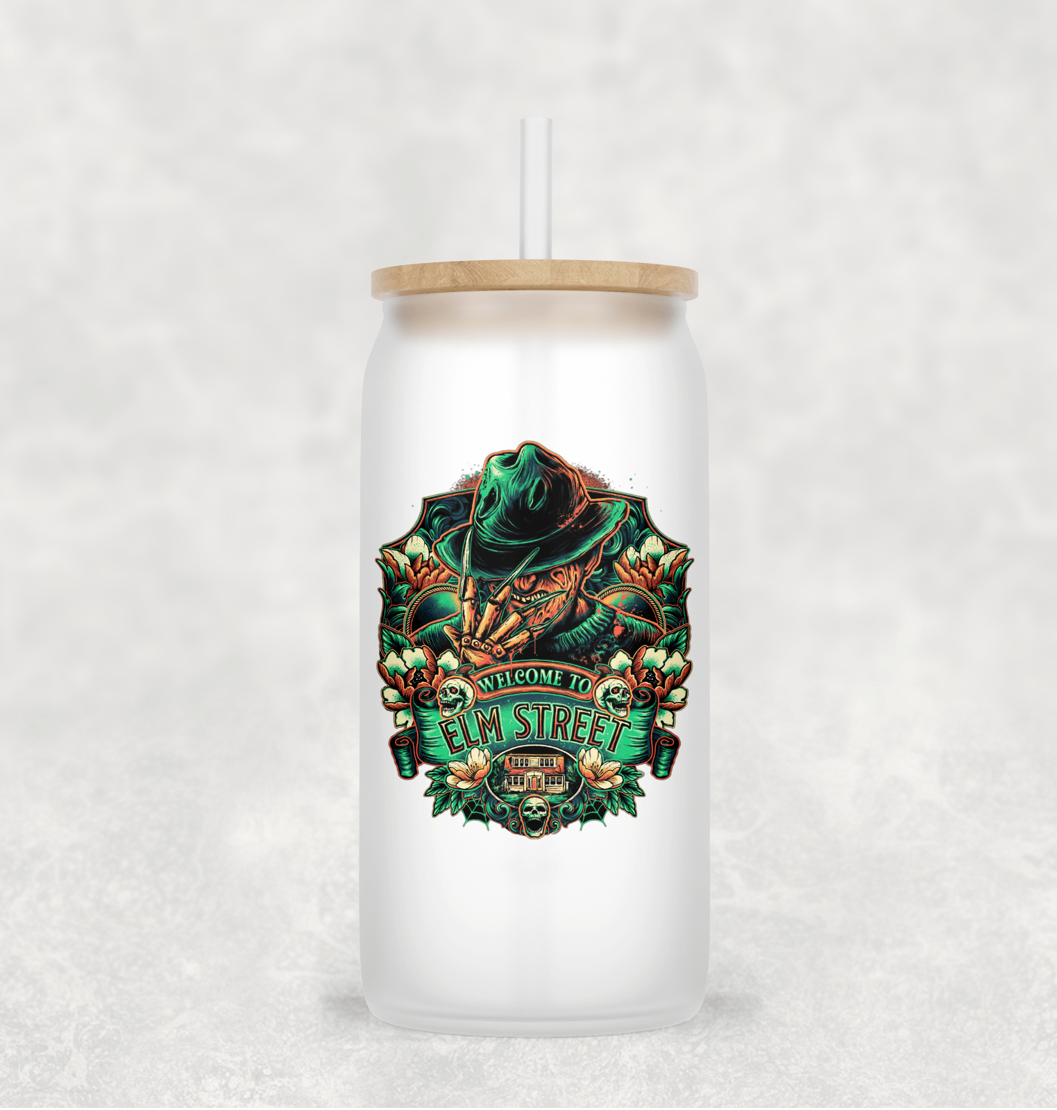 Main Villains Set 1 Glass Cup with clear straw and bamboo lid-Drinkware-Stay Foxy Boutique, Florissant, Missouri