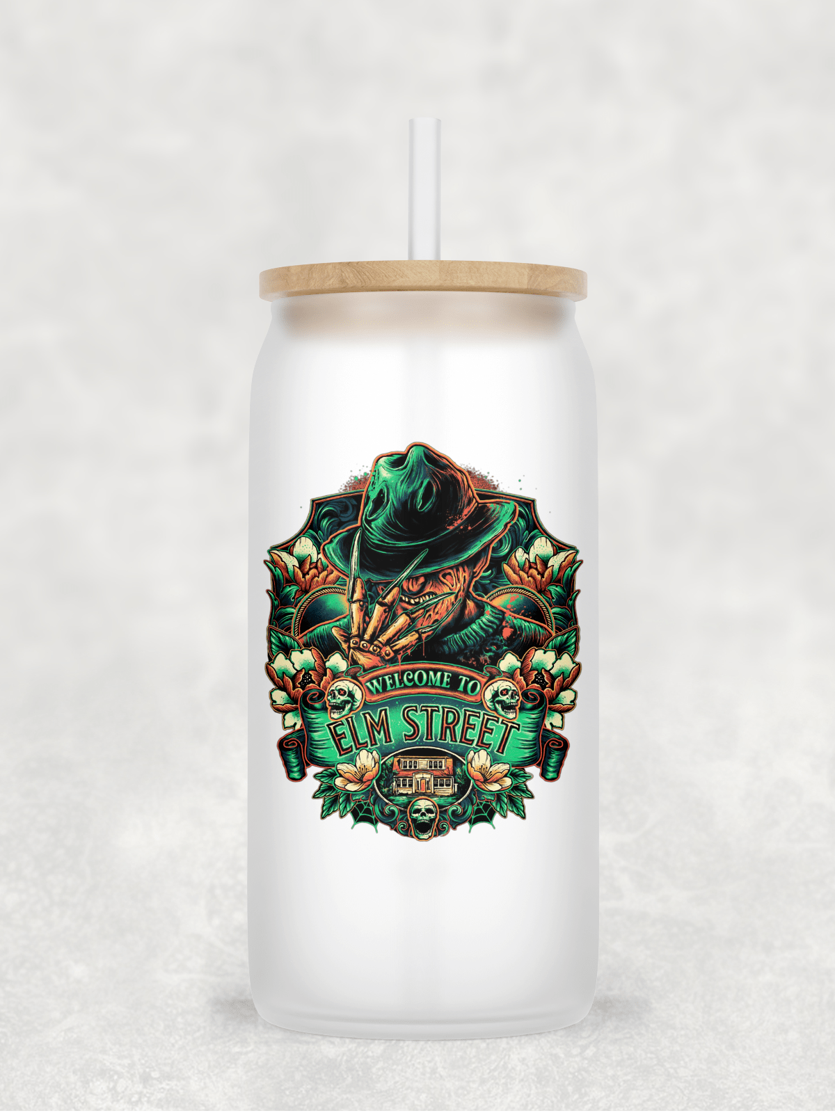 Main Villains Set 1 Glass Cup with clear straw and bamboo lid-Drinkware-Stay Foxy Boutique, Florissant, Missouri