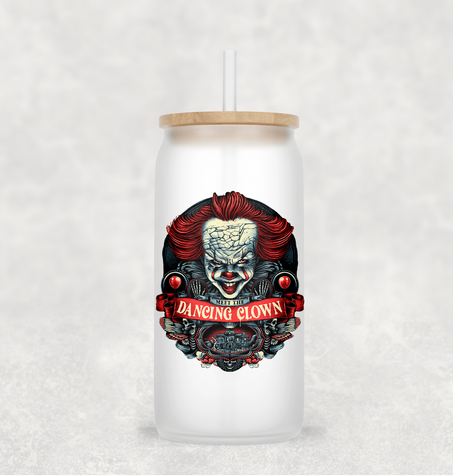 Main Villains Set 1 Glass Cup with clear straw and bamboo lid-Drinkware-Stay Foxy Boutique, Florissant, Missouri