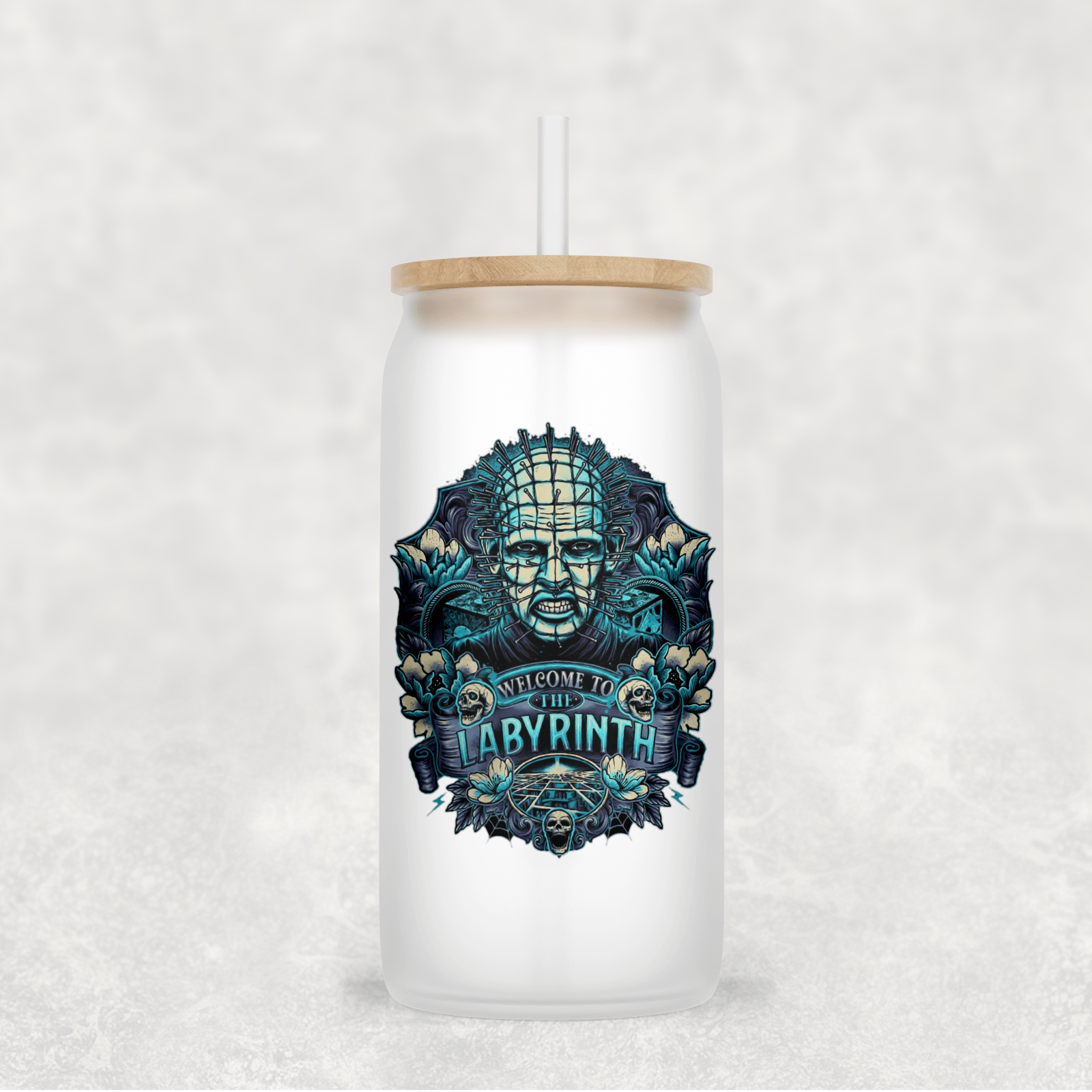 Main Villains Set 2 Glass Cup with clear straw and bamboo lid-Drinkware-Stay Foxy Boutique, Florissant, Missouri