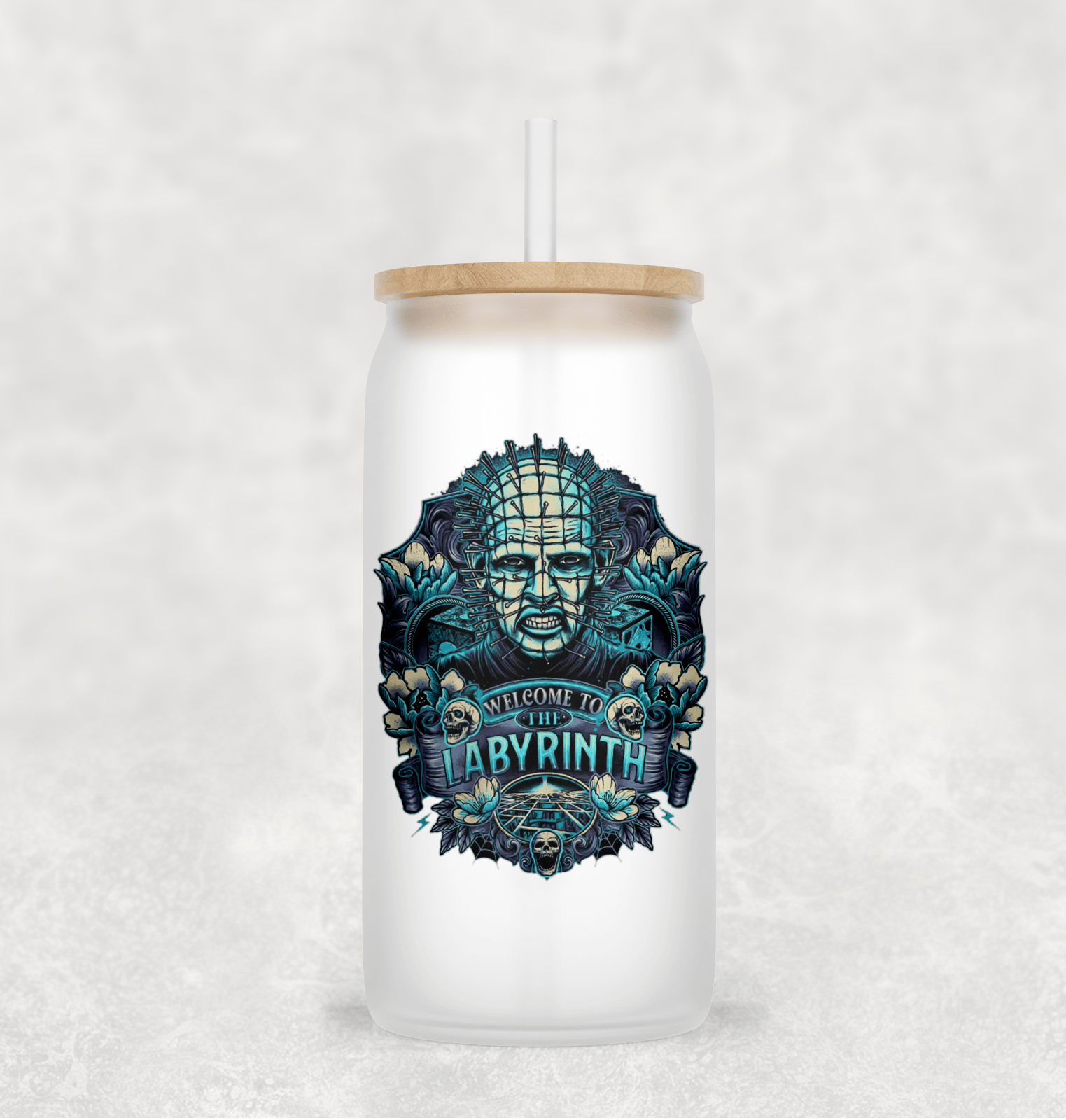 Main Villains Set 2 Glass Cup with clear straw and bamboo lid-Drinkware-Stay Foxy Boutique, Florissant, Missouri