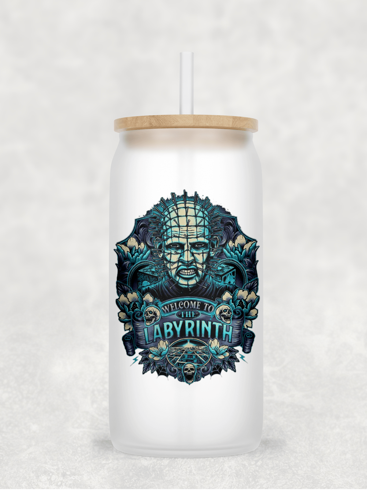 Main Villains Set 2 Glass Cup with clear straw and bamboo lid-Drinkware-Stay Foxy Boutique, Florissant, Missouri