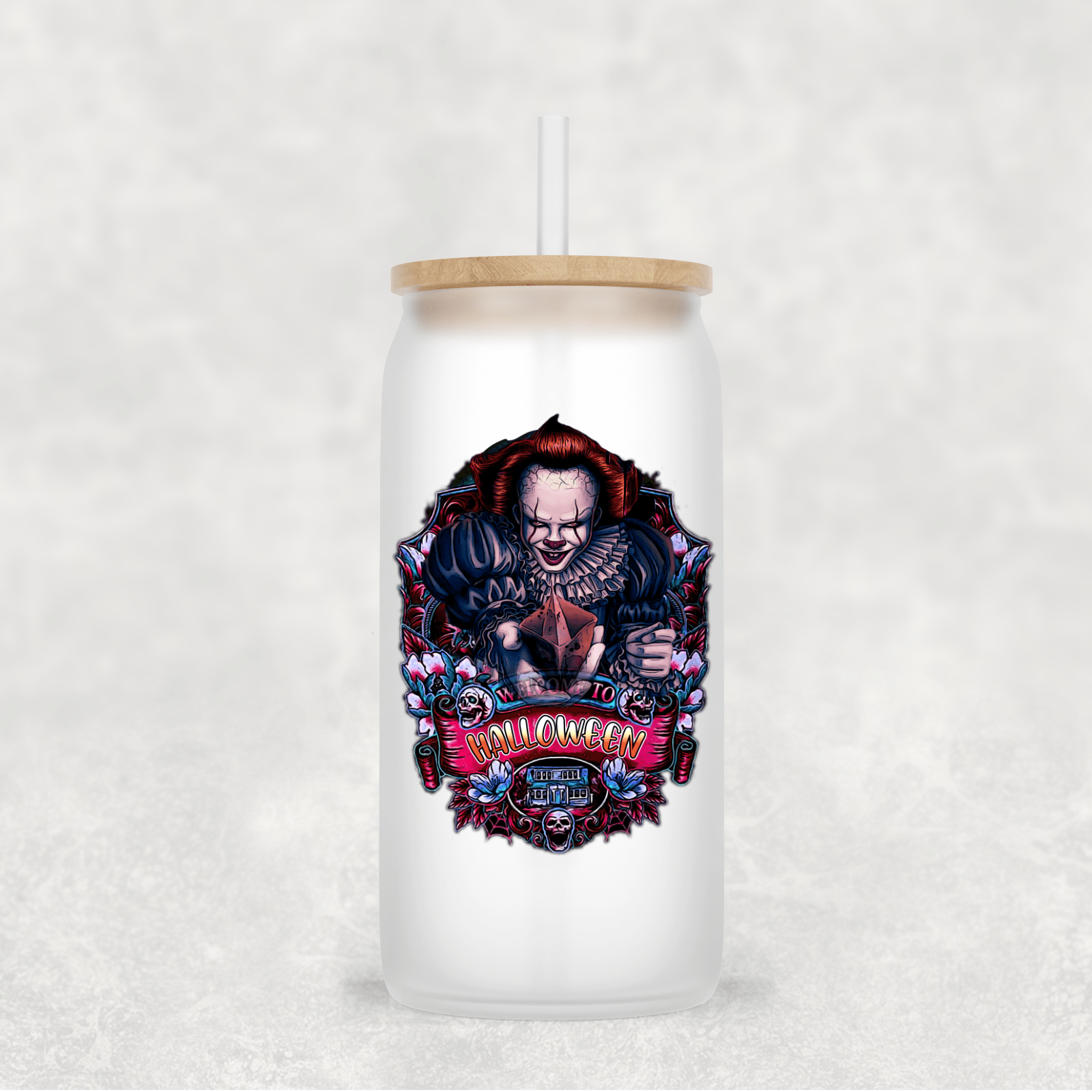 Main Villains Set 2 Glass Cup with clear straw and bamboo lid-Drinkware-Stay Foxy Boutique, Florissant, Missouri