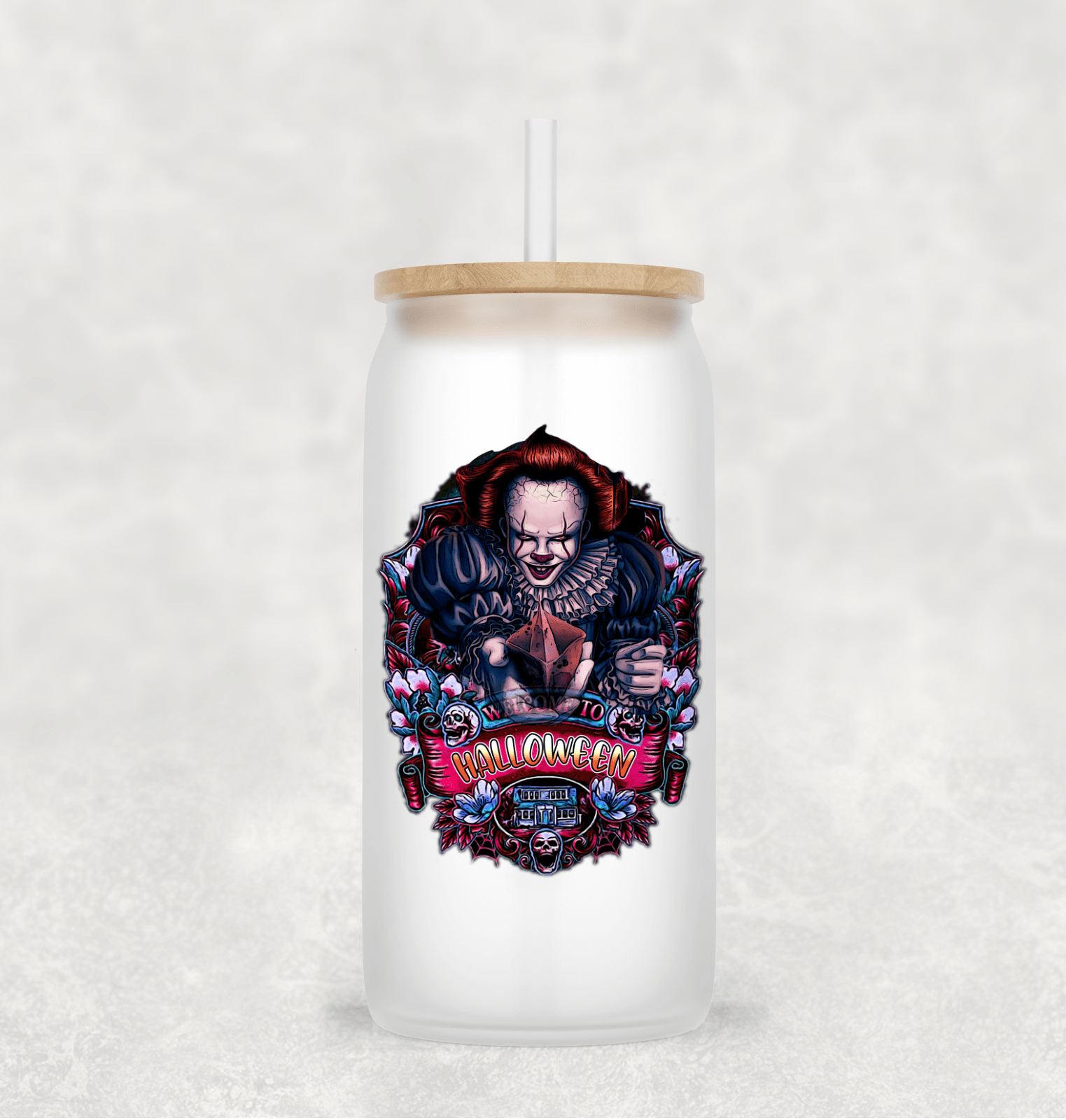 Main Villains Set 2 Glass Cup with clear straw and bamboo lid-Drinkware-Stay Foxy Boutique, Florissant, Missouri