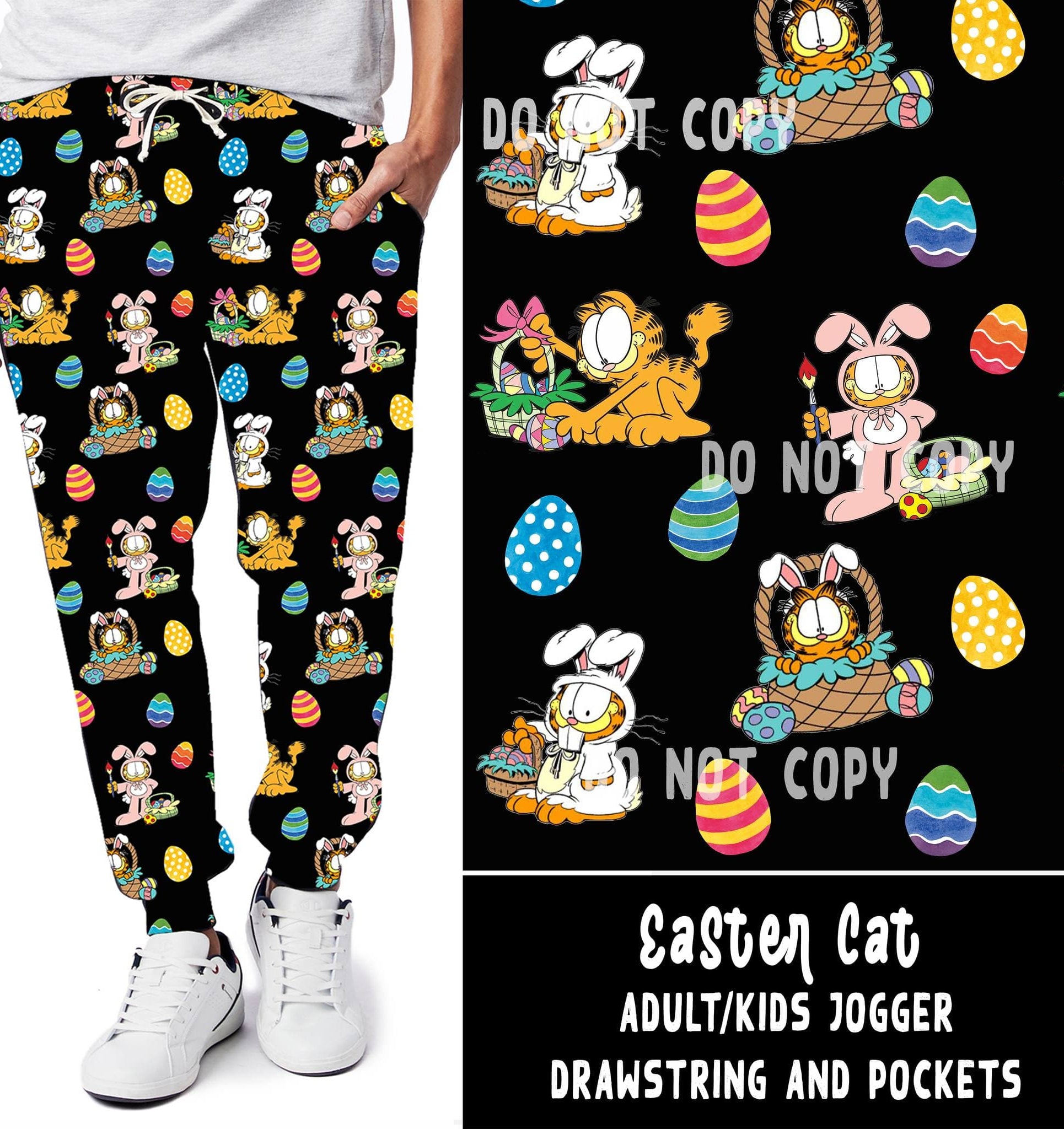 SPRING BASH RUN-EASTER CAT LEGGINGS/JOGGERS-Stay Foxy Boutique, Florissant, Missouri