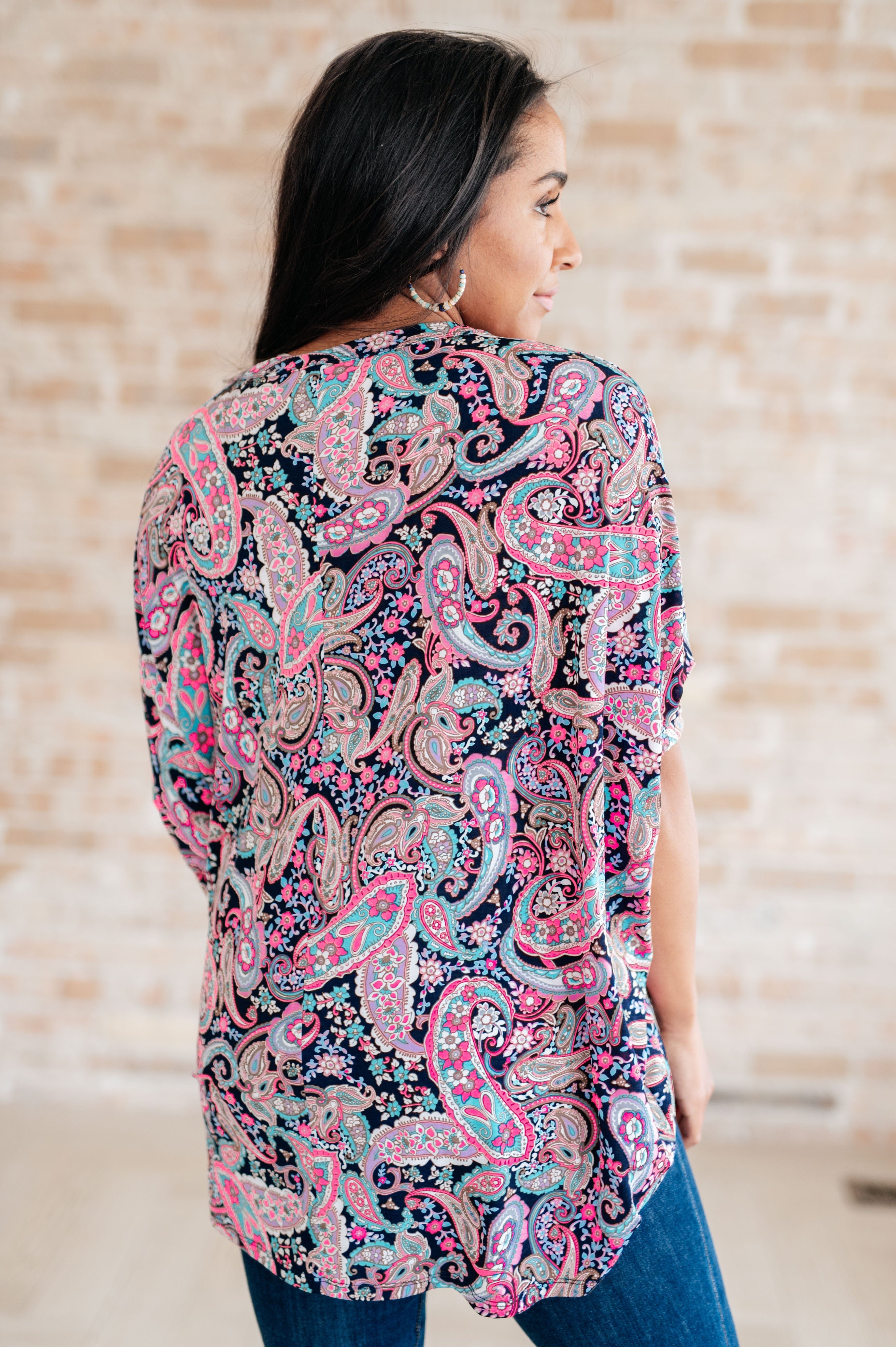 Essentially You Top in Pink Paisley-Tops-Stay Foxy Boutique, Florissant, Missouri