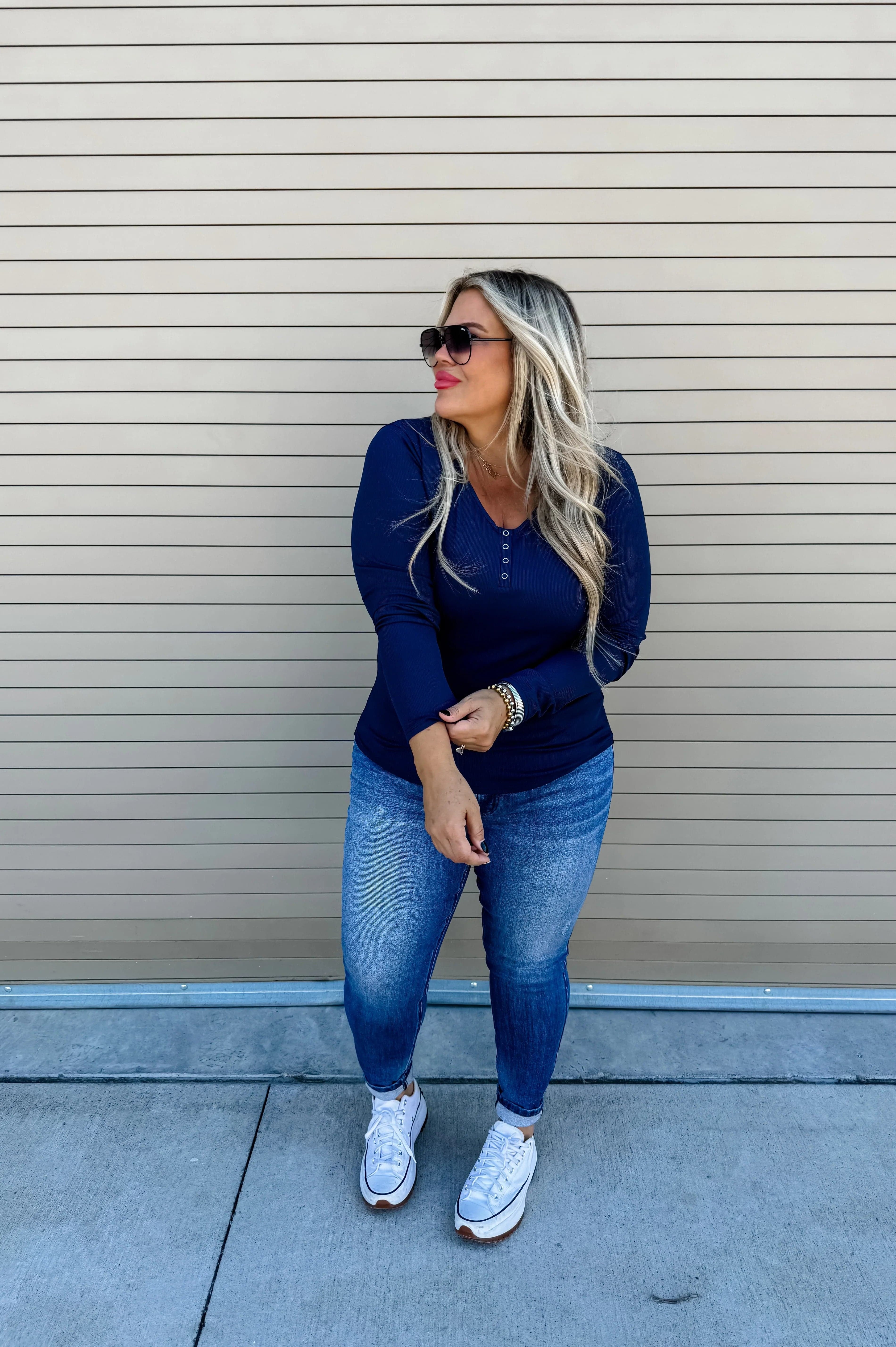 PREORDER: Brooklyn Snap Henley in Five Colors-Womens-Stay Foxy Boutique, Florissant, Missouri